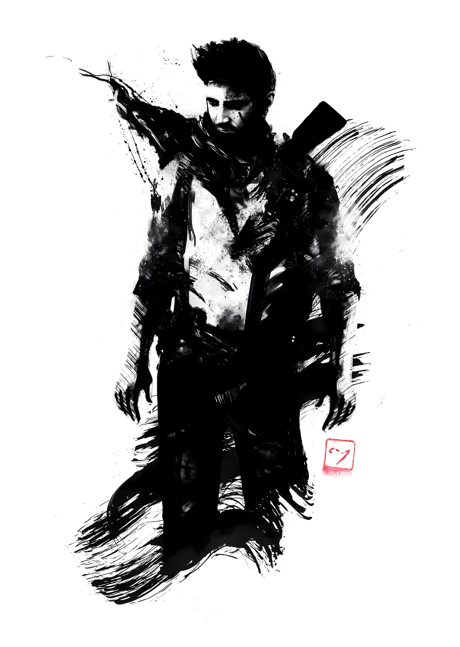 The Last of Us - Mürekkep Joel metal tablo