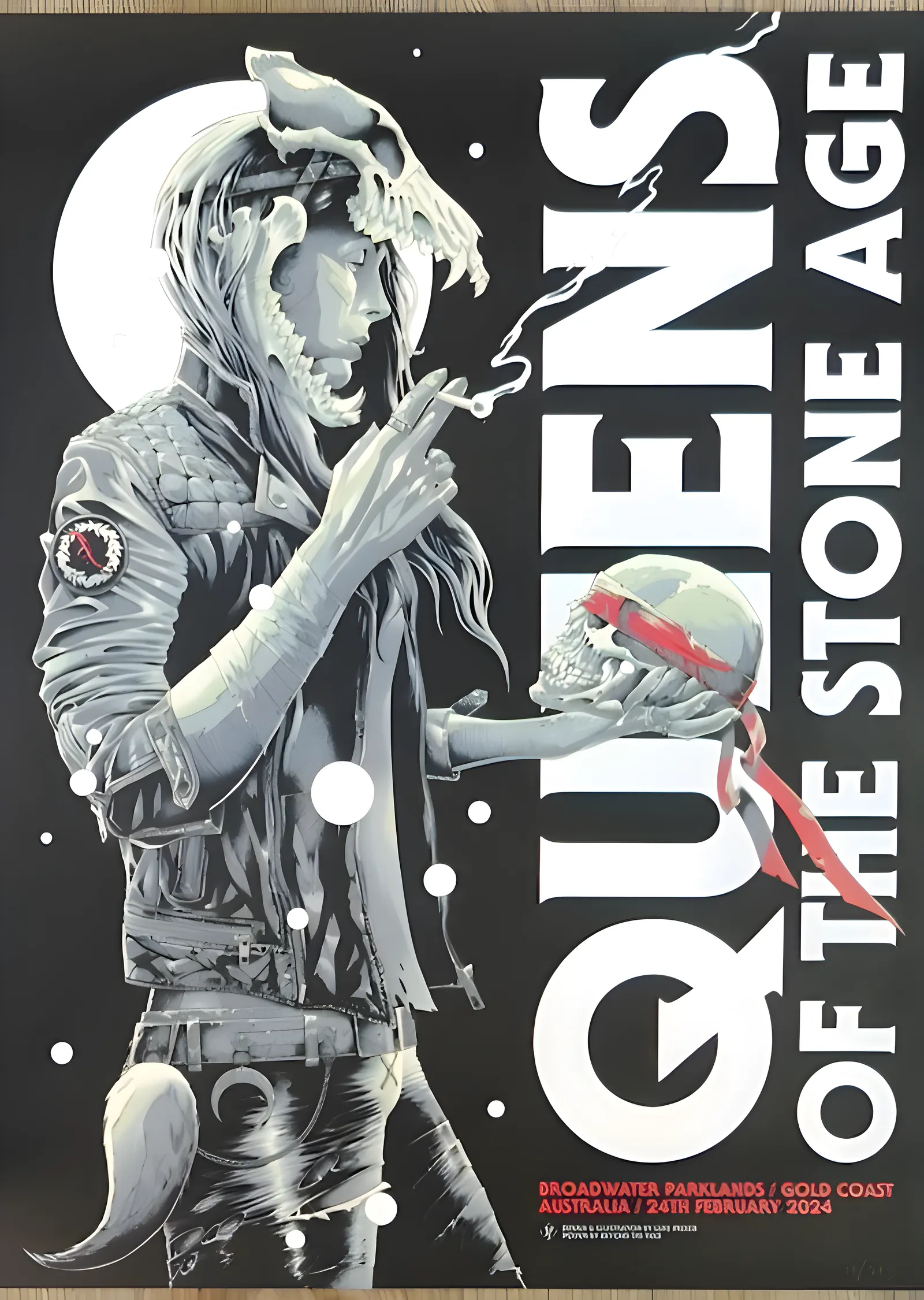 Queens of the Stone Age: Gold Coast 2024 metal tablo