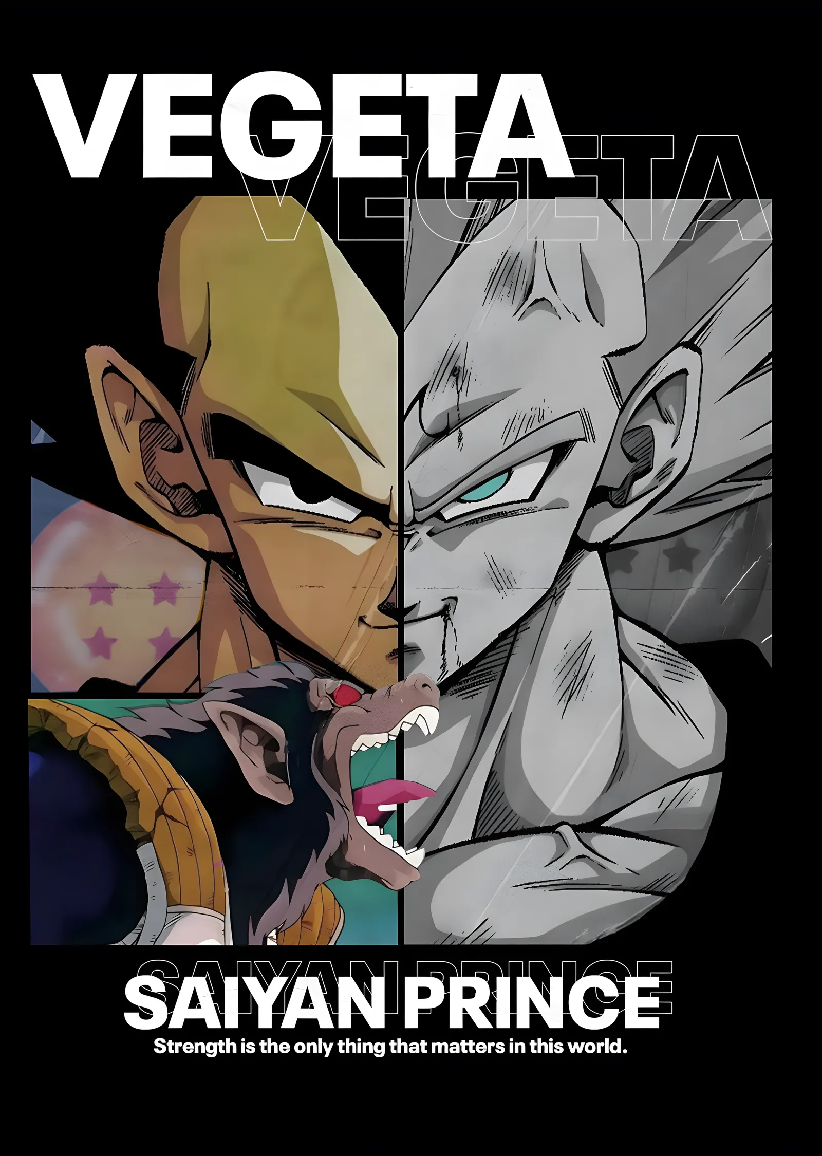 Dragon Ball: Saiyan Prensi Vegeta metal tablo