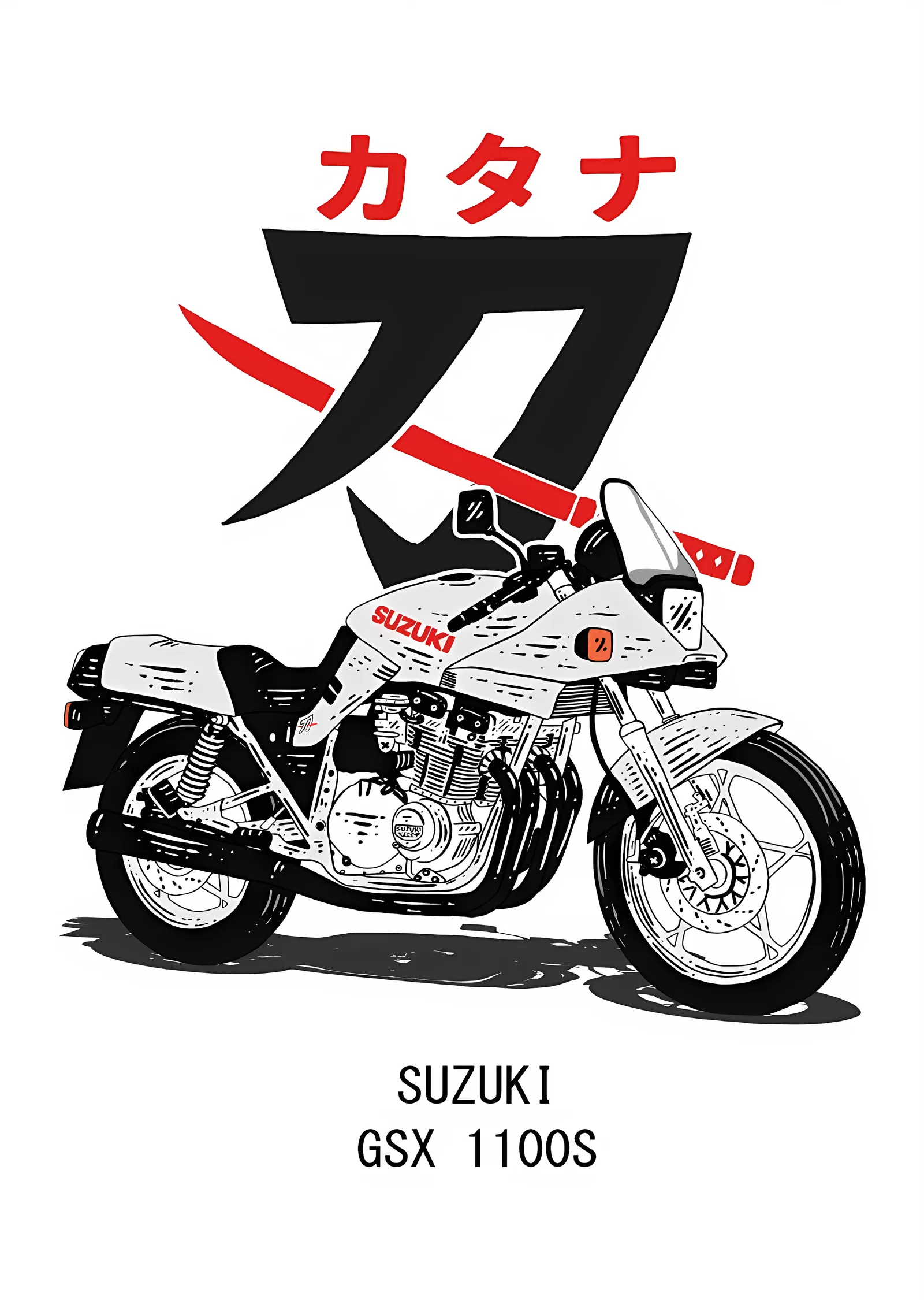 Suzuki GSX 1100S Katana metal tablo