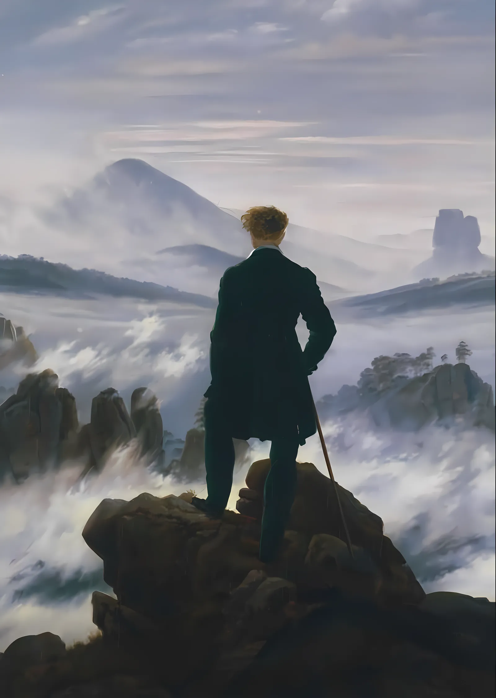 Caspar David Friedrich: Sis Denizi Üzerinde Gezgin metal tablo