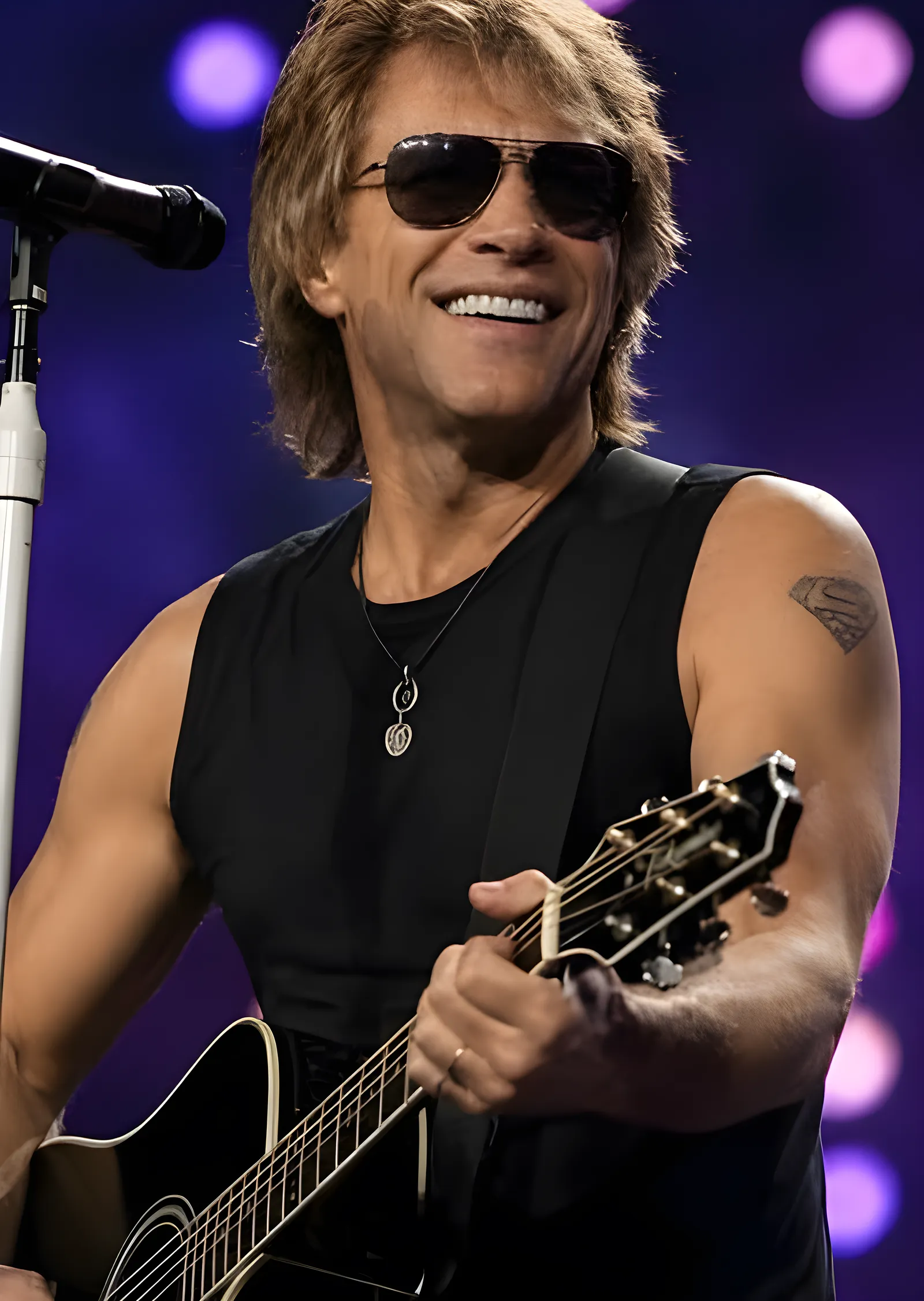 Jon Bon Jovi: Gitar ve Gözlük metal tablo