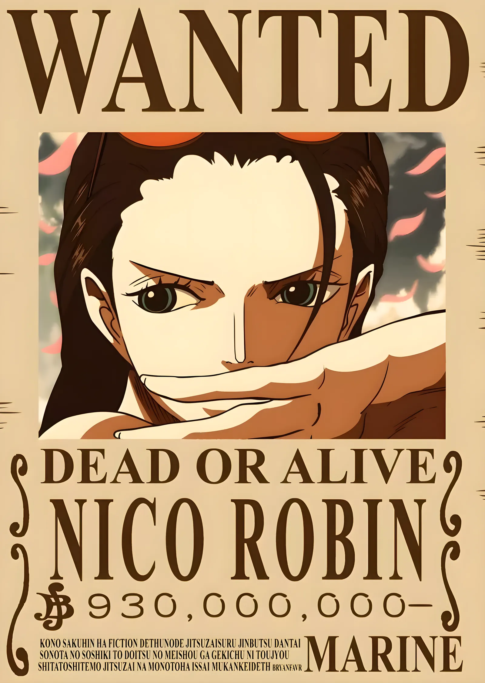 Nico Robin: Wanted metal tablo