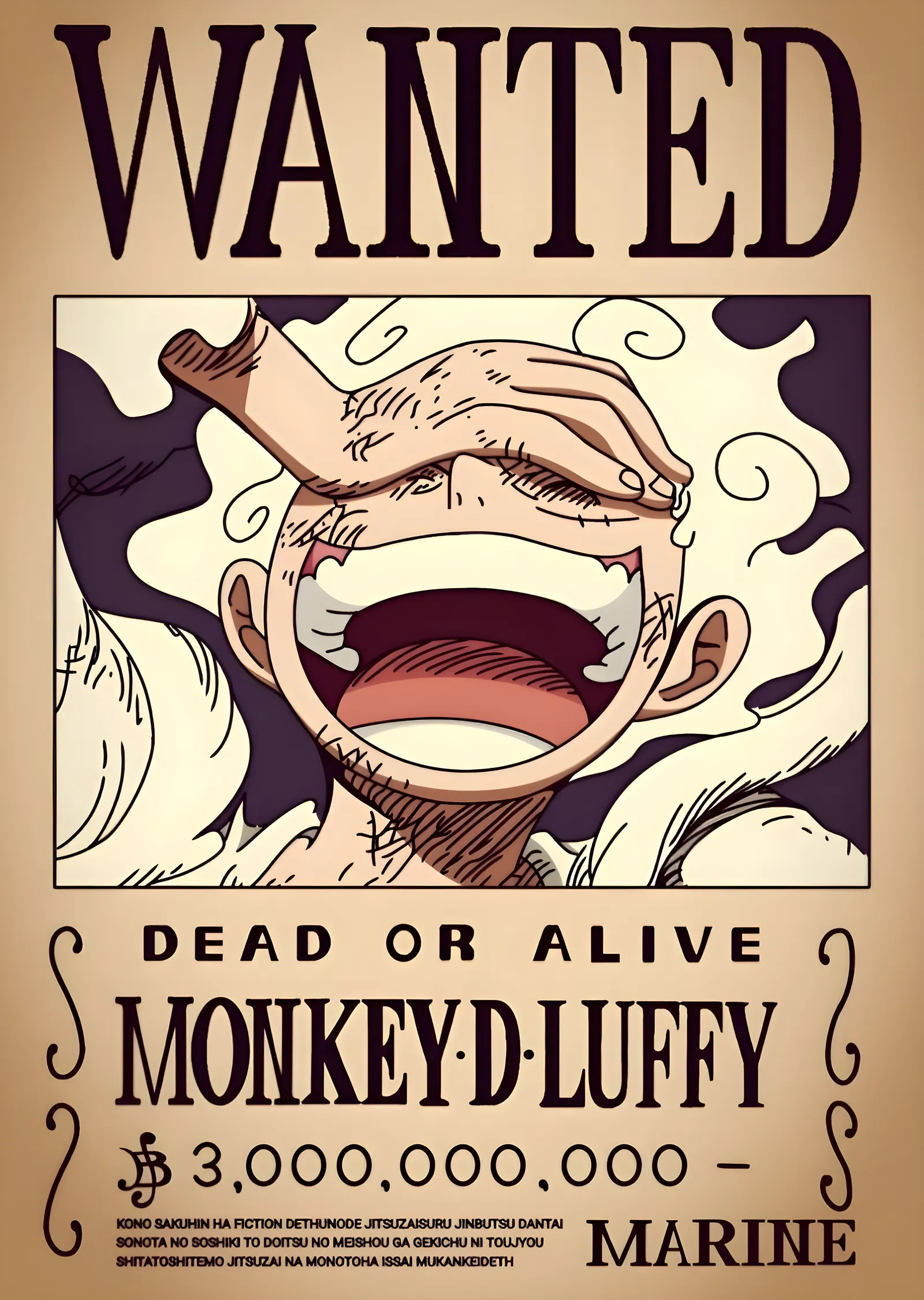 Monkey D. Luffy: Wanted 3.000.000.000 Berry metal tablo