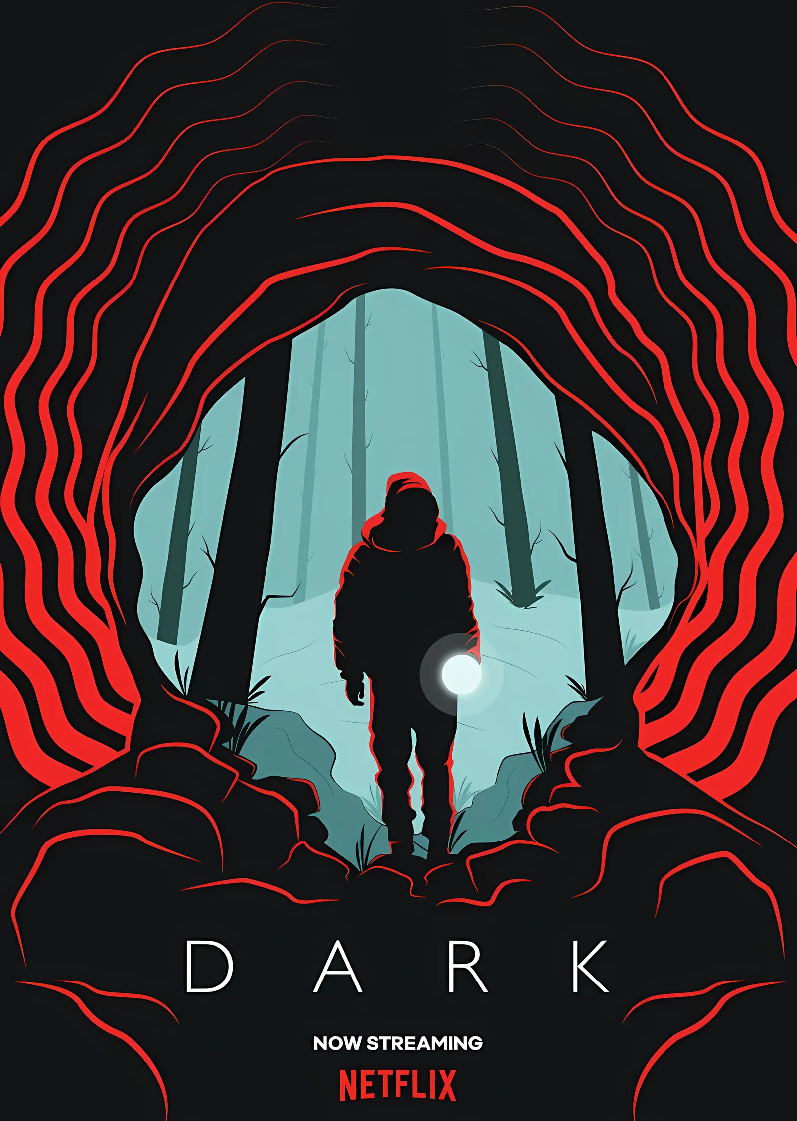 Dark - Mağara Ağzında Fener metal tablo