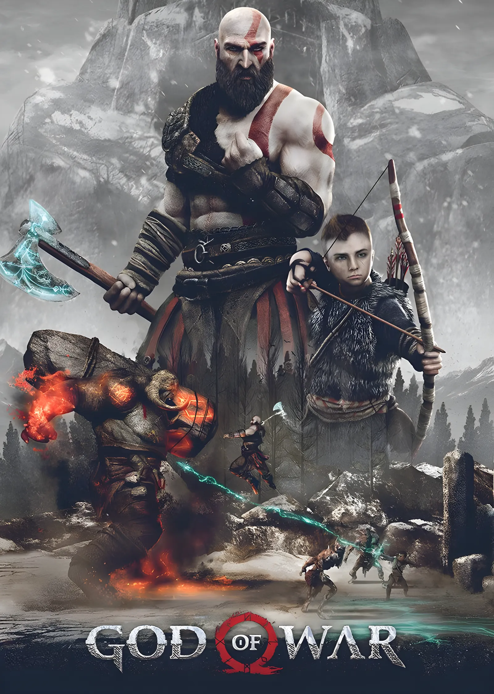 God of War: Kratos ve Atreus metal tablo