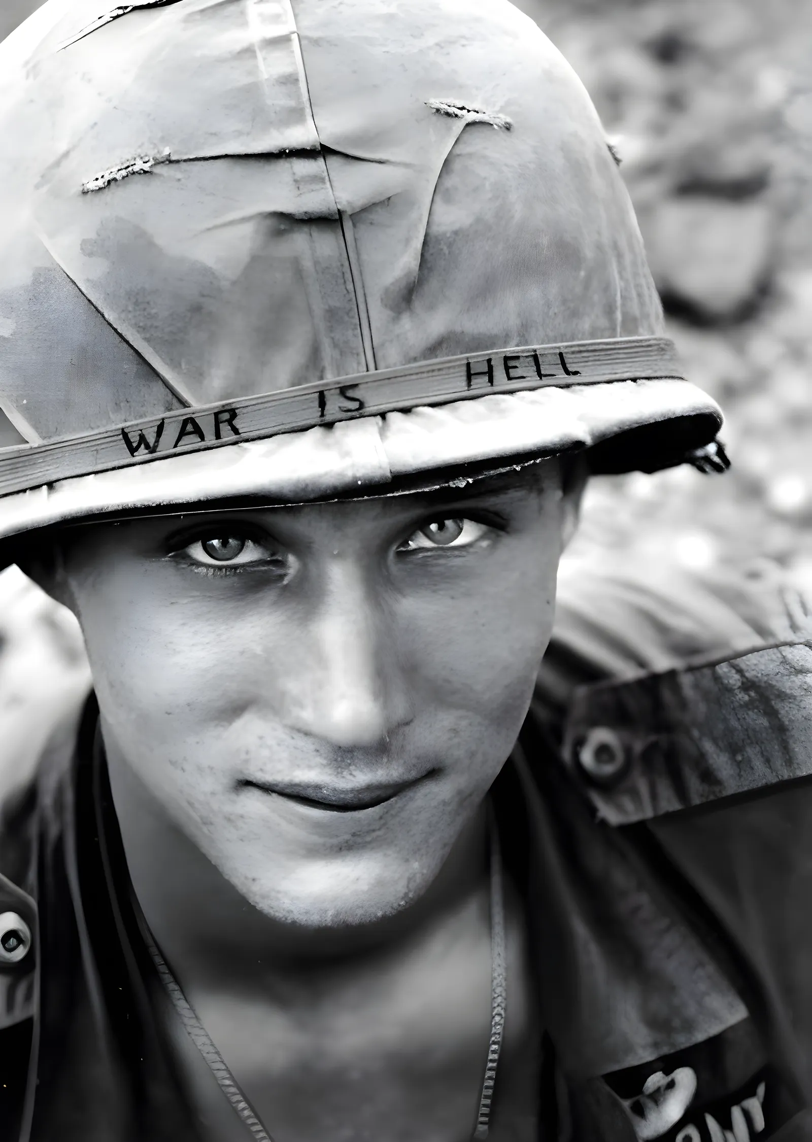 Savaşın Acıları: 'War is Hell' Portresi metal tablo