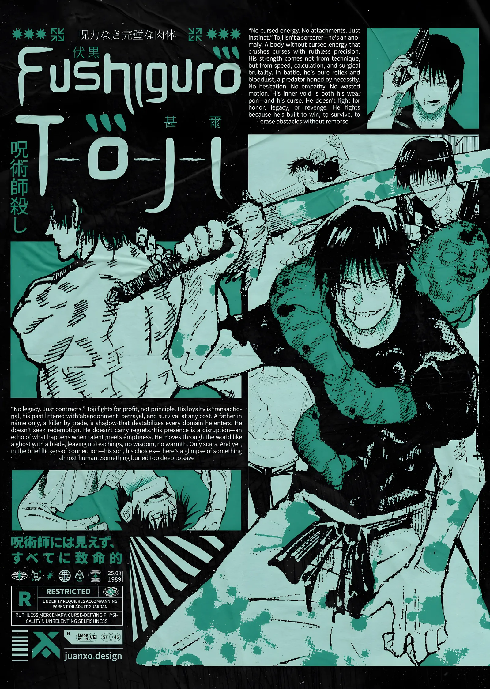 Jujutsu Kaisen: Toji Fushiguro metal tablo