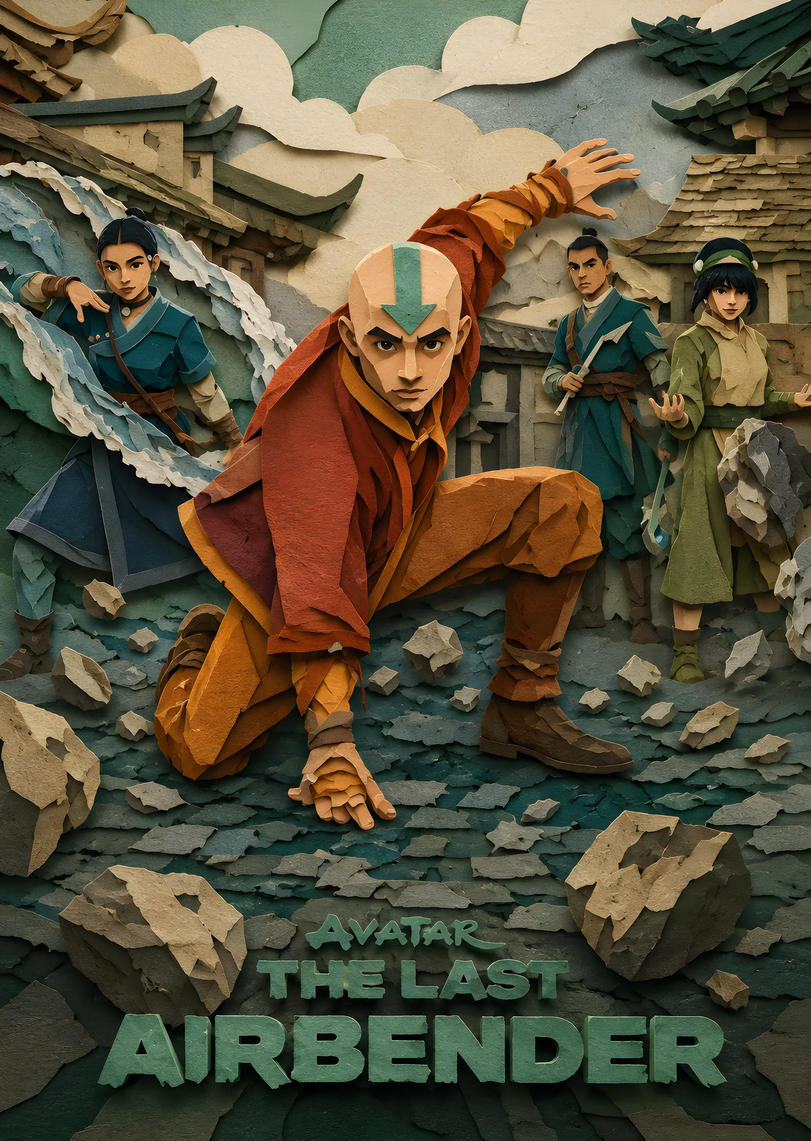 Avatar: Son Hava Bükücü Aang metal tablo