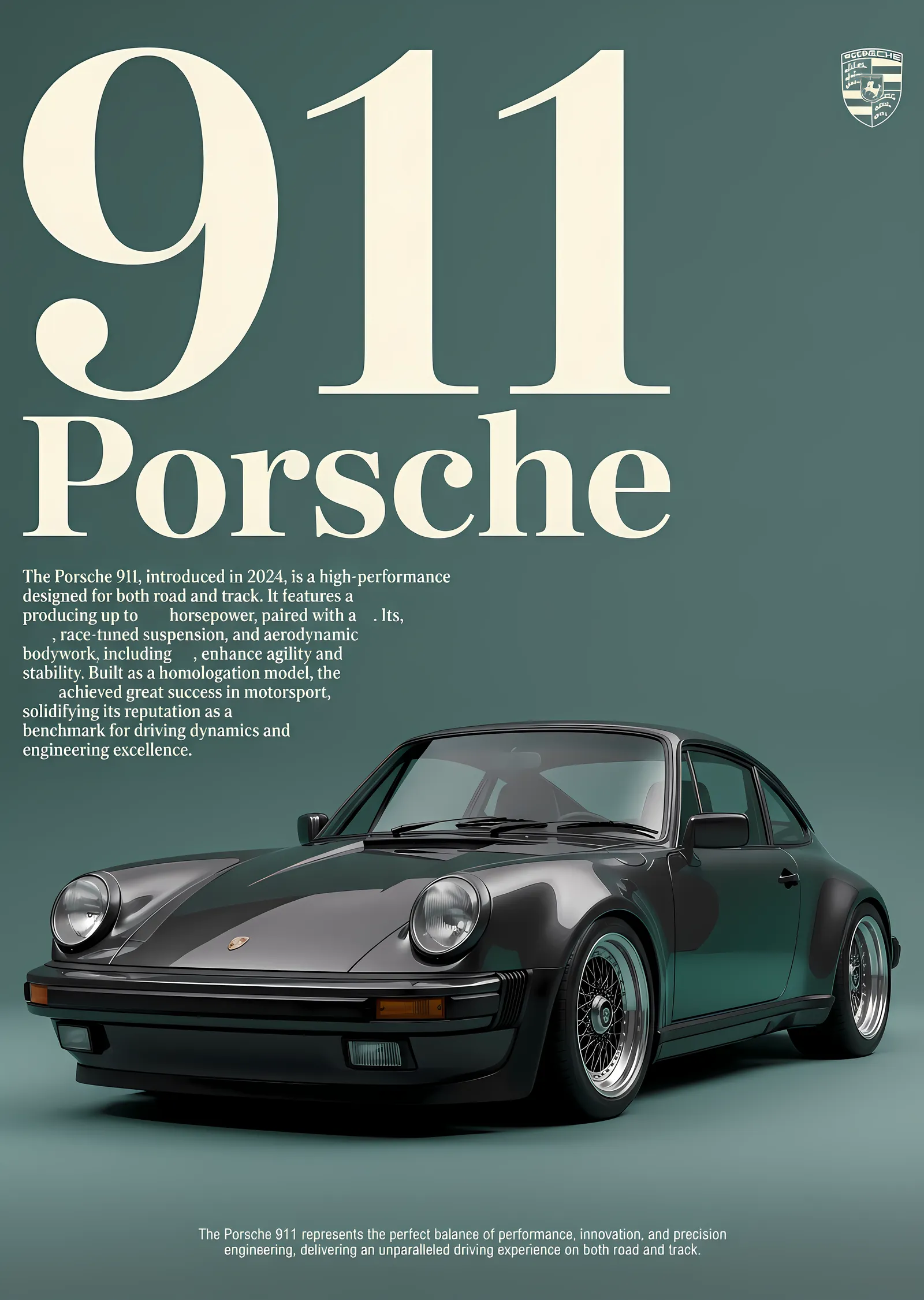 Porsche 911 metal tablo