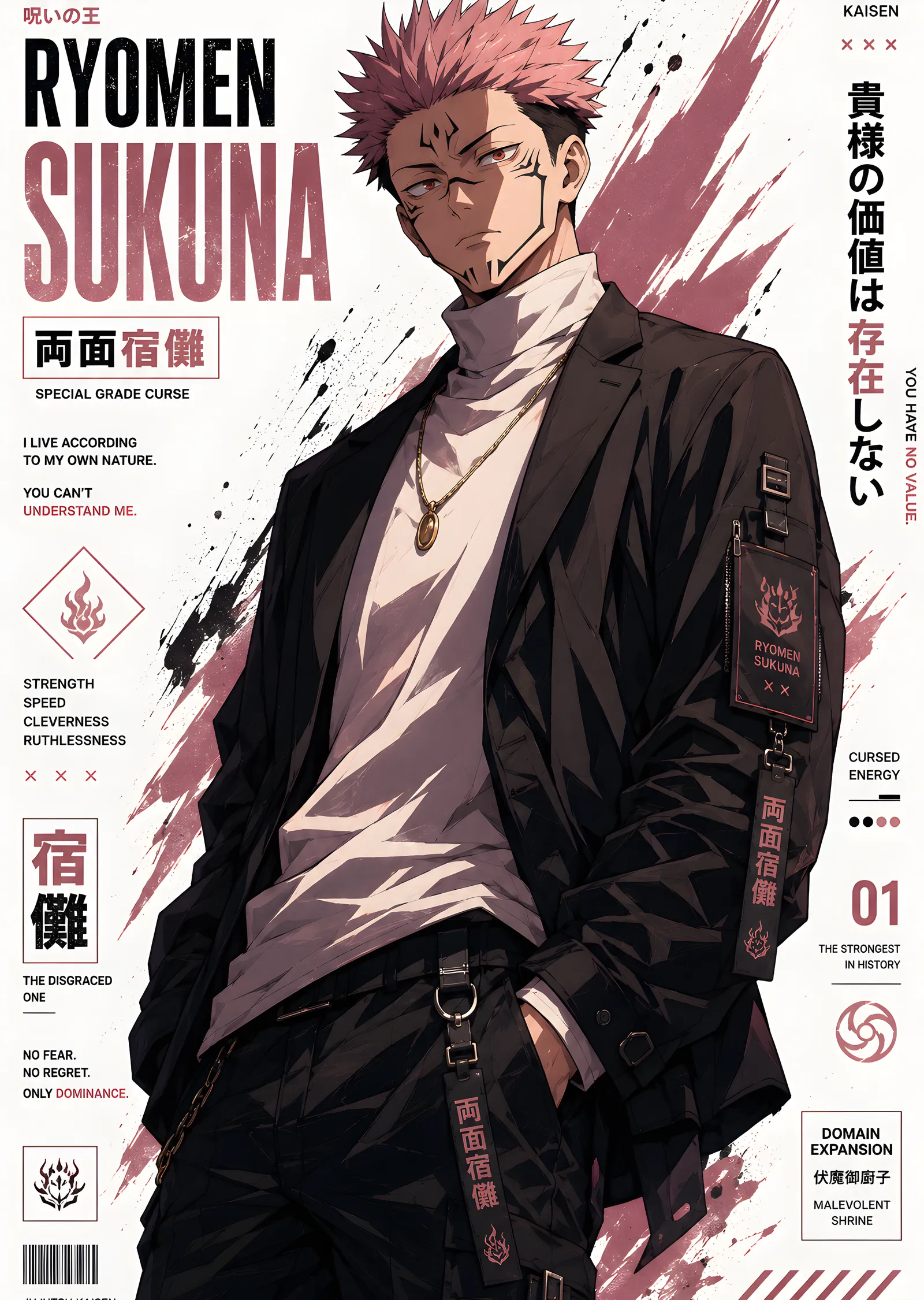 Jujutsu Kaisen - Ryomen Sukuna metal tablo