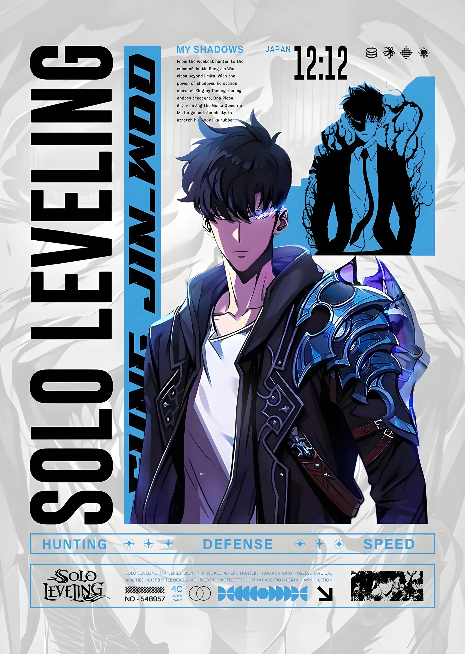 Solo Leveling: Sung Jin-Woo Kart Tasarımı metal tablo
