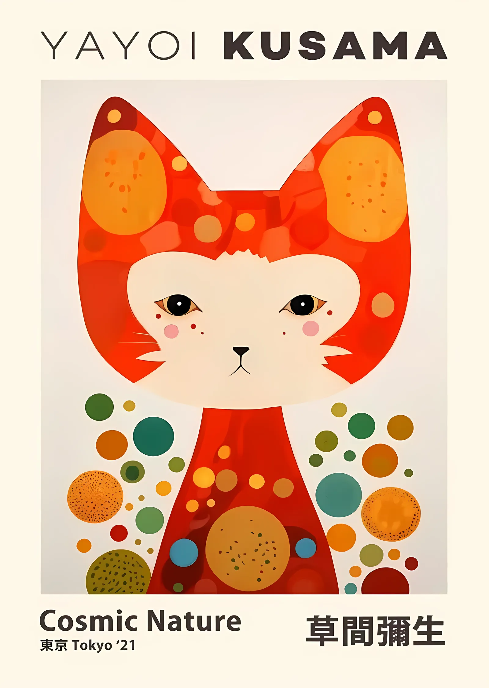 Yayoi Kusama: Cosmic Nature metal tablo