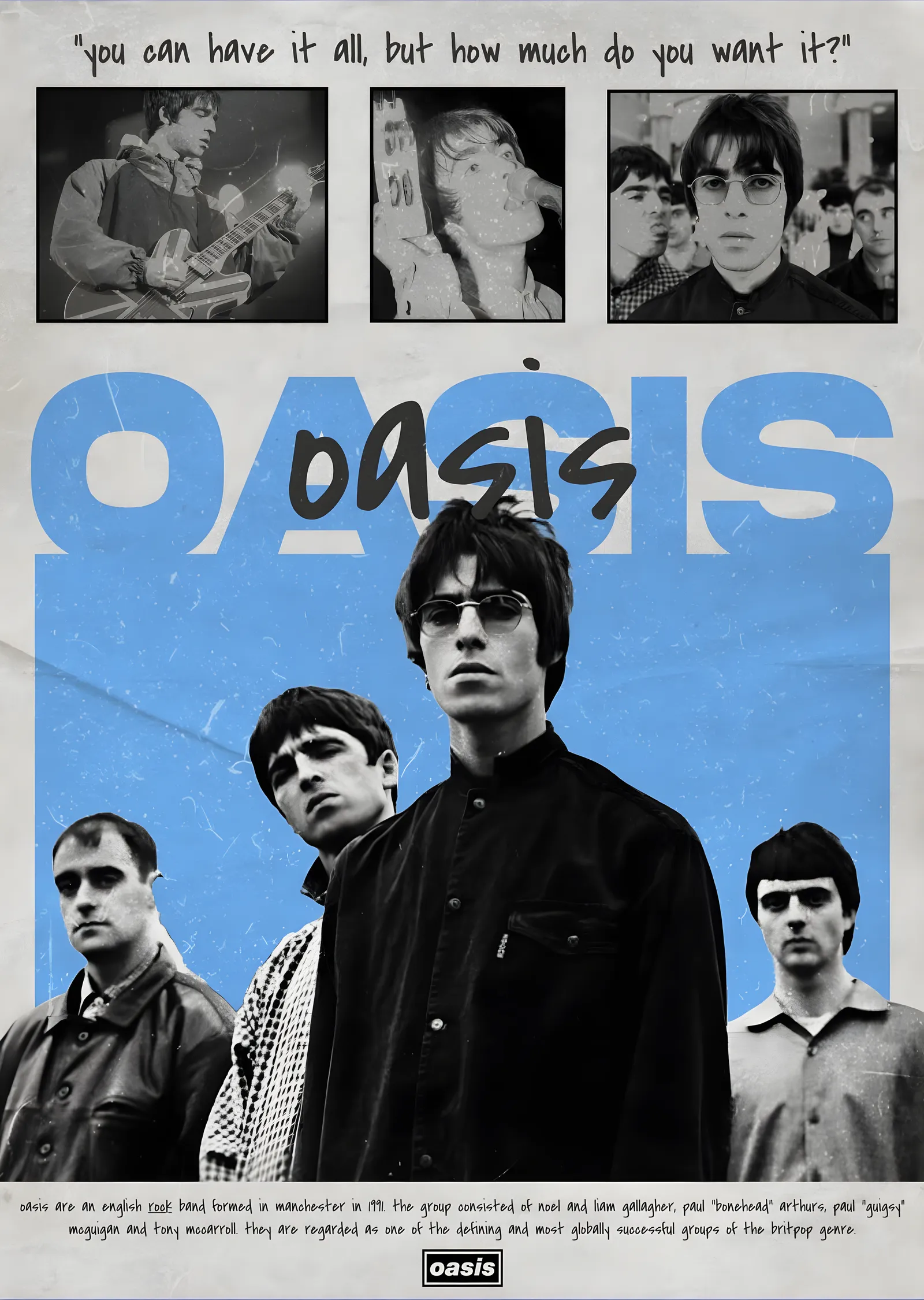 Oasis: Britpop İkonları metal tablo