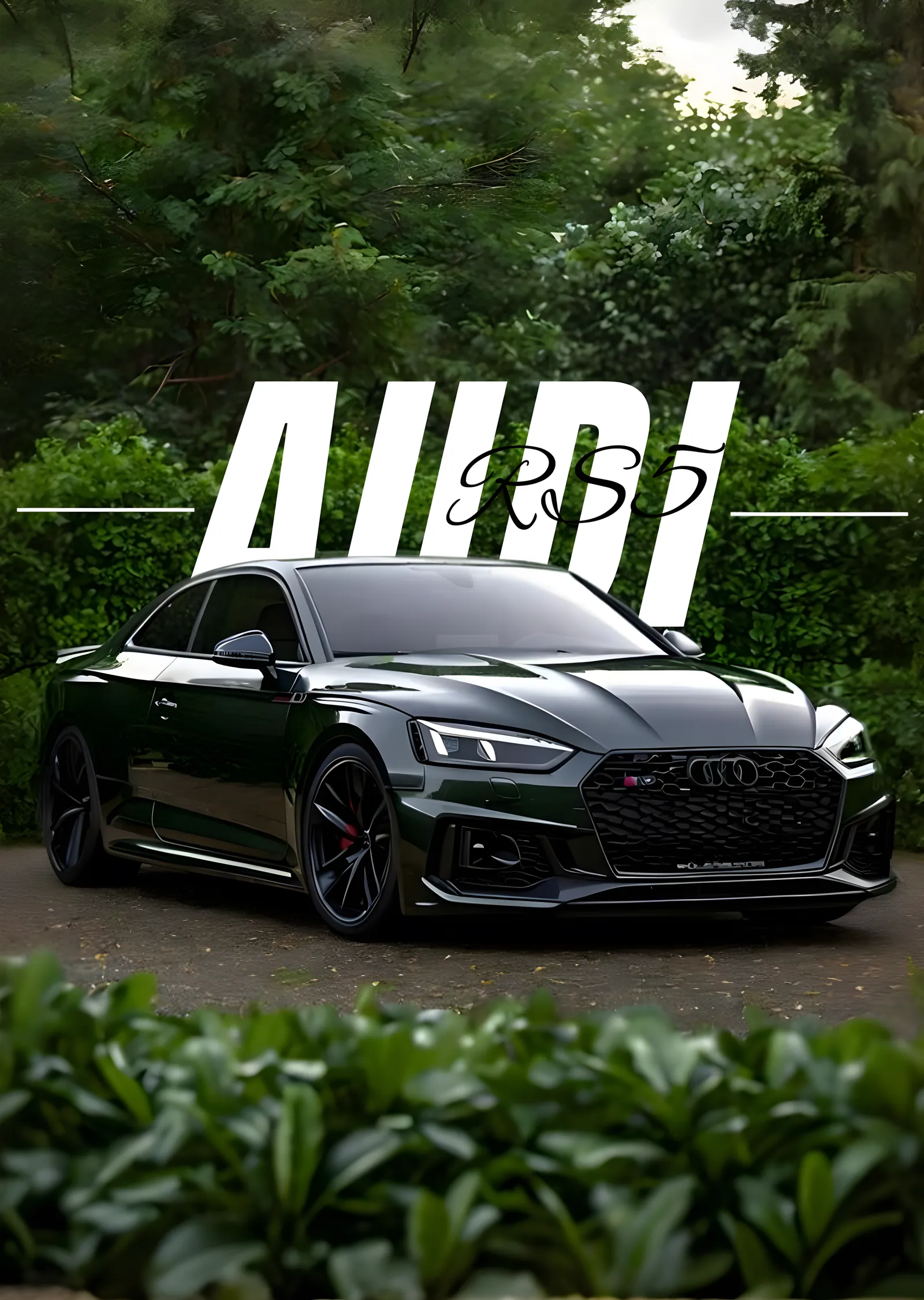 Audi RS5: Orman metal tablo