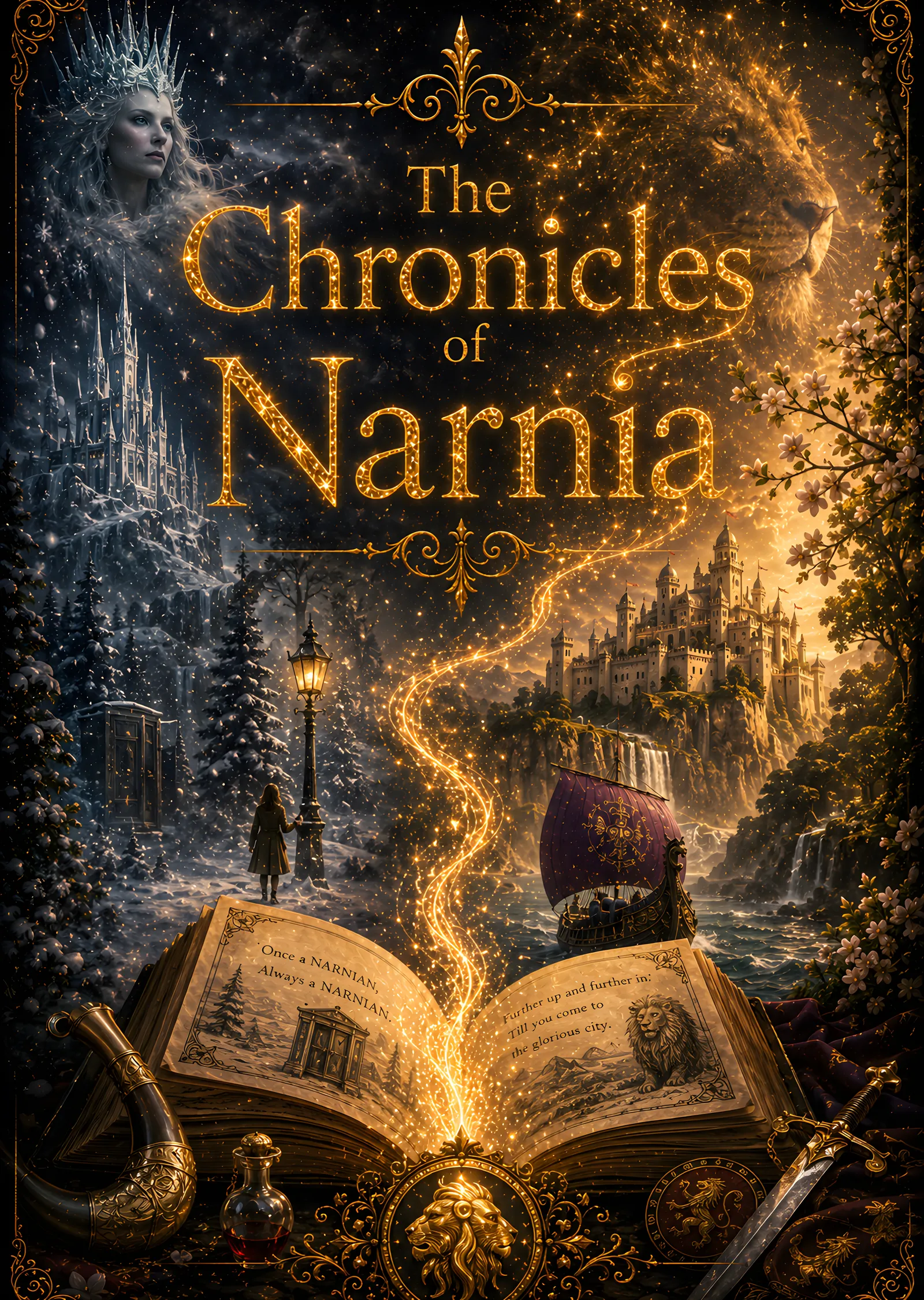 The Chronicles of Narnia - Büyülü Kitap metal tablo