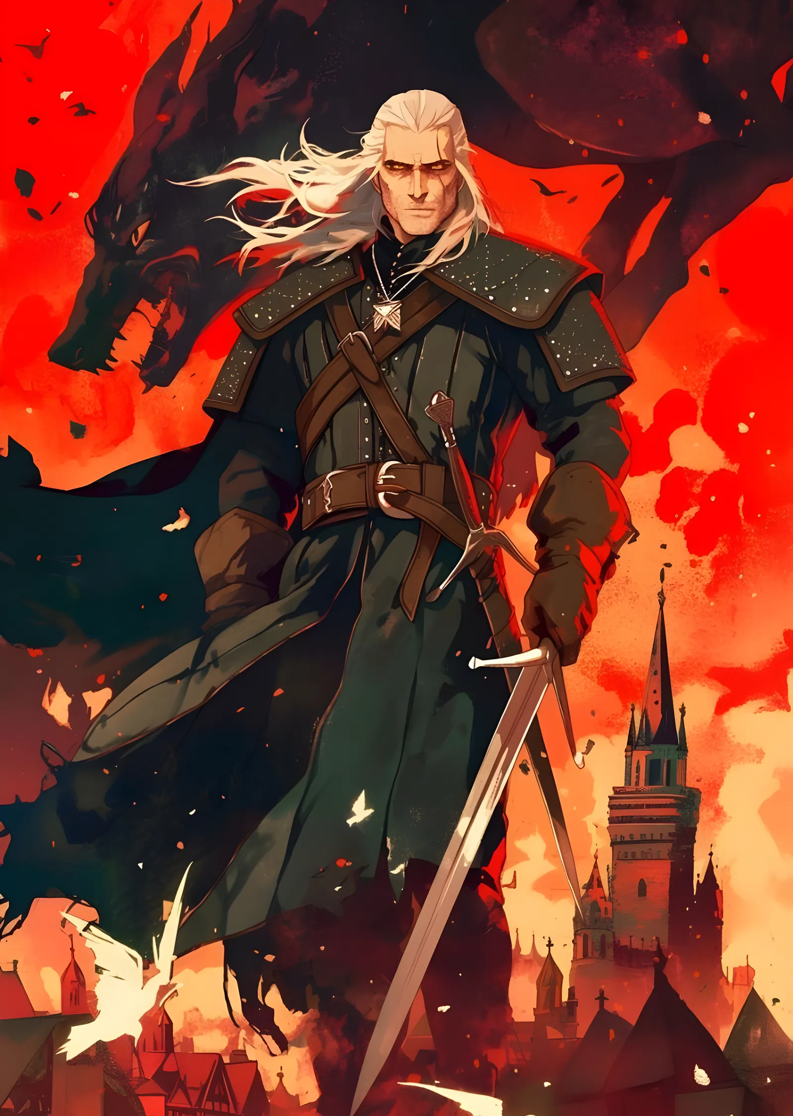 The Witcher: Kızıl Şehir metal tablo