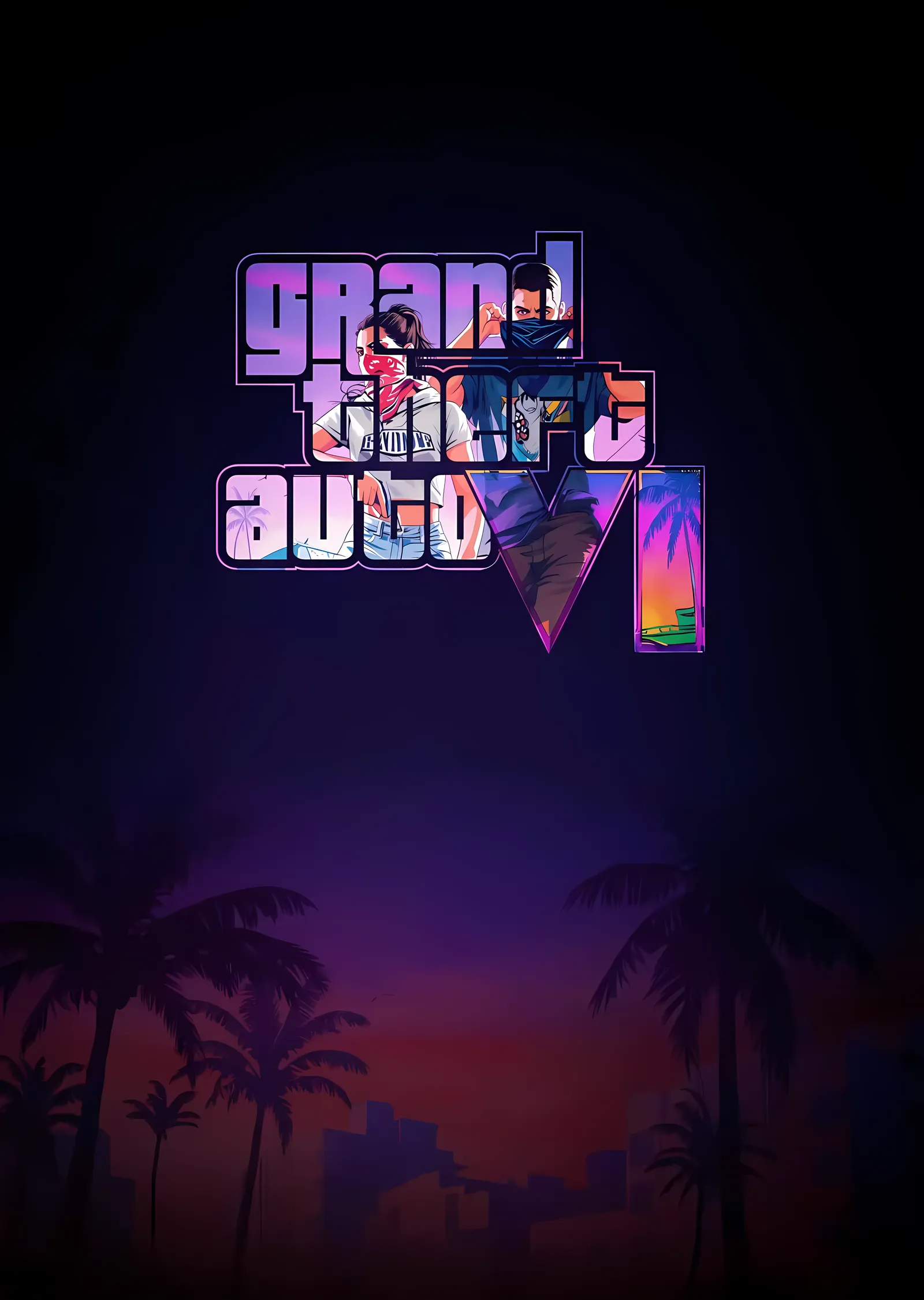 Grand Theft Auto VI - Gün Batımı Logosu metal tablo