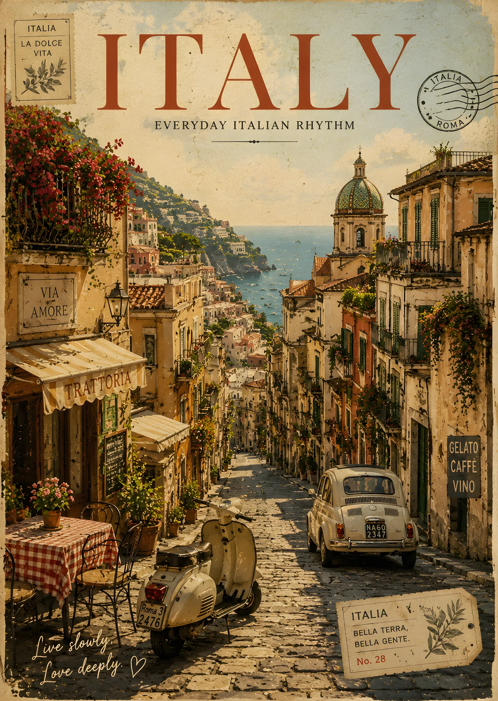 İtalya: Bella Terra, Bella Gente metal tablo