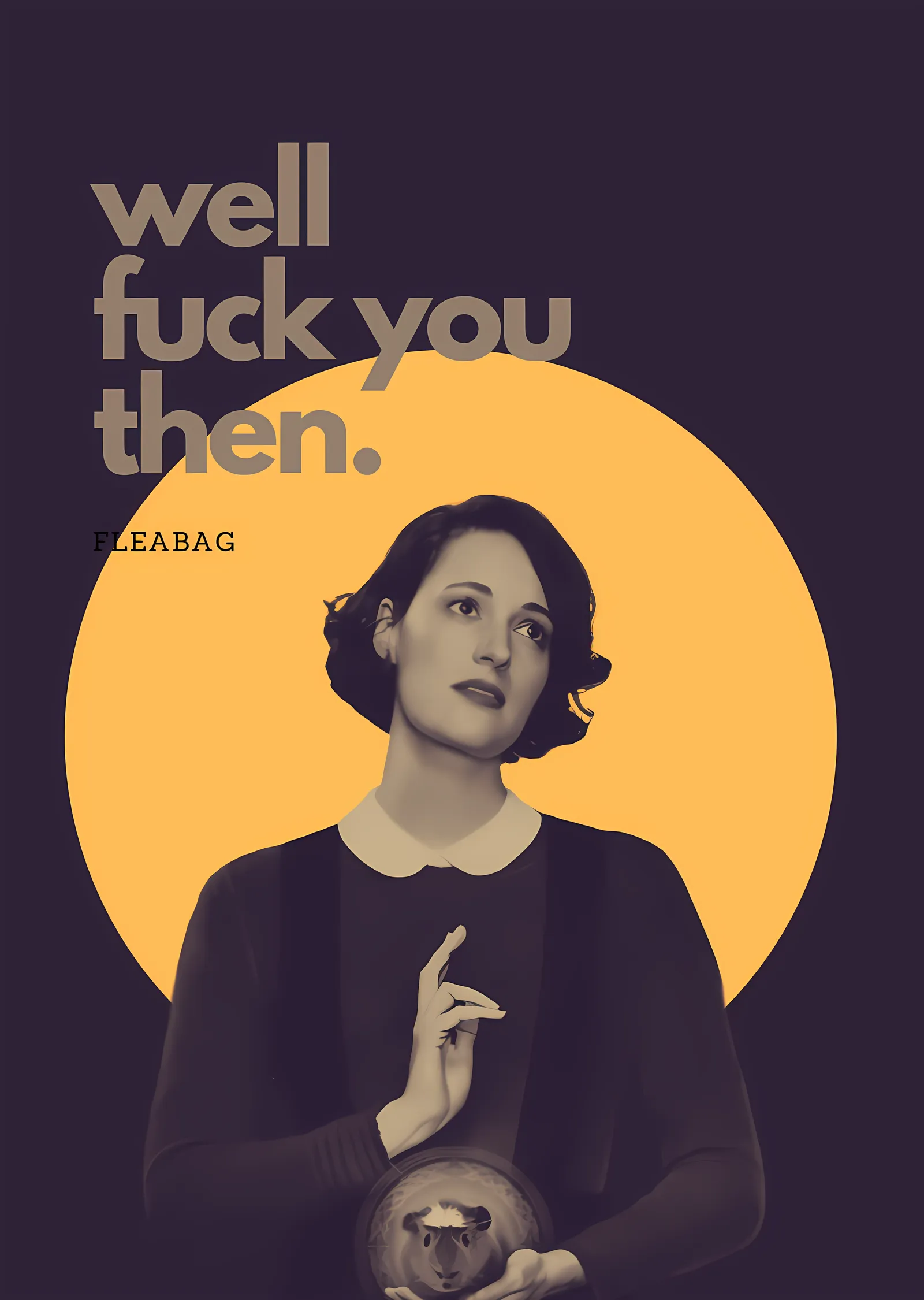 Fleabag: Sarı Ay Önünde Keskin Bakış metal tablo