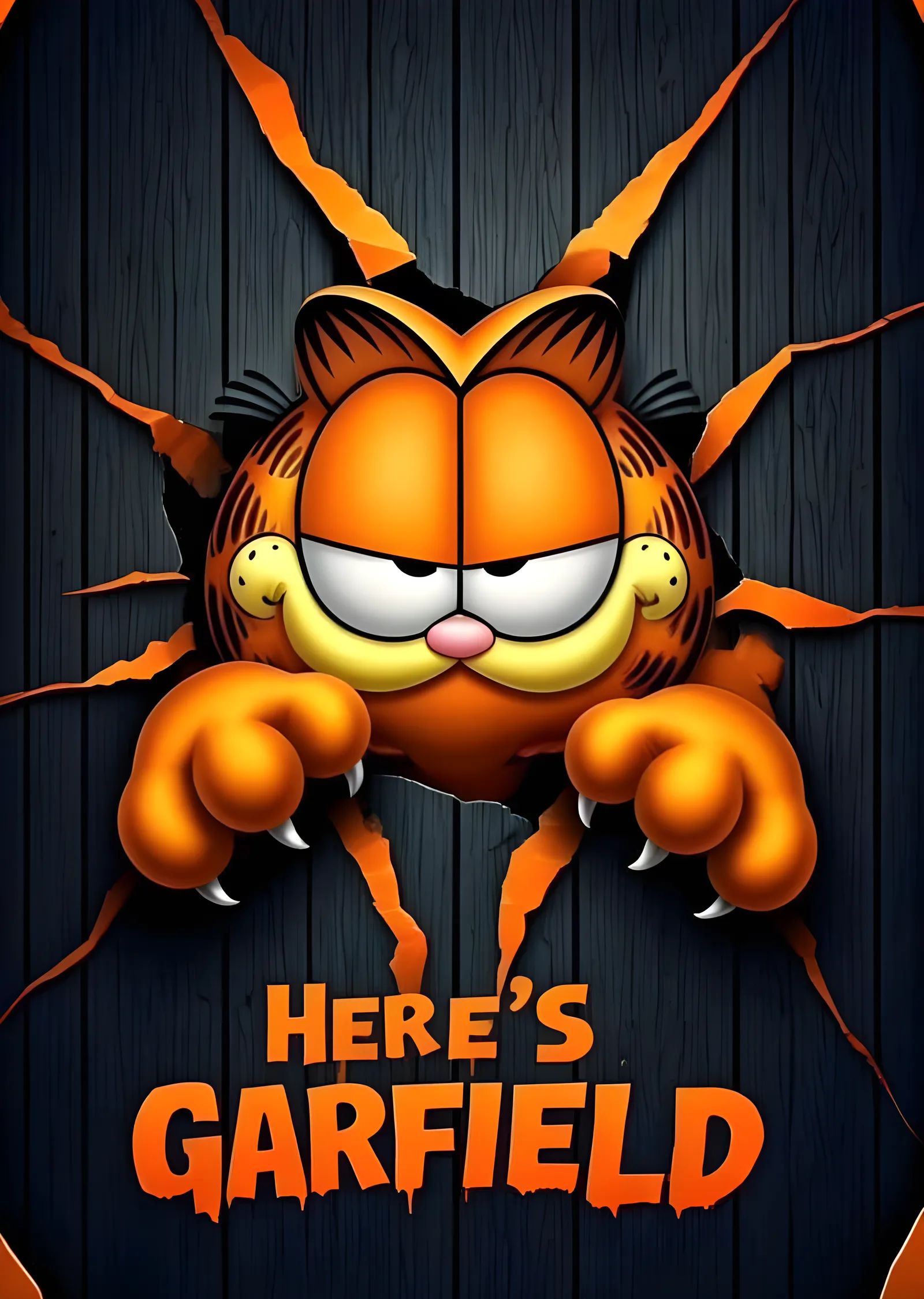 Here's Garfield metal tablo