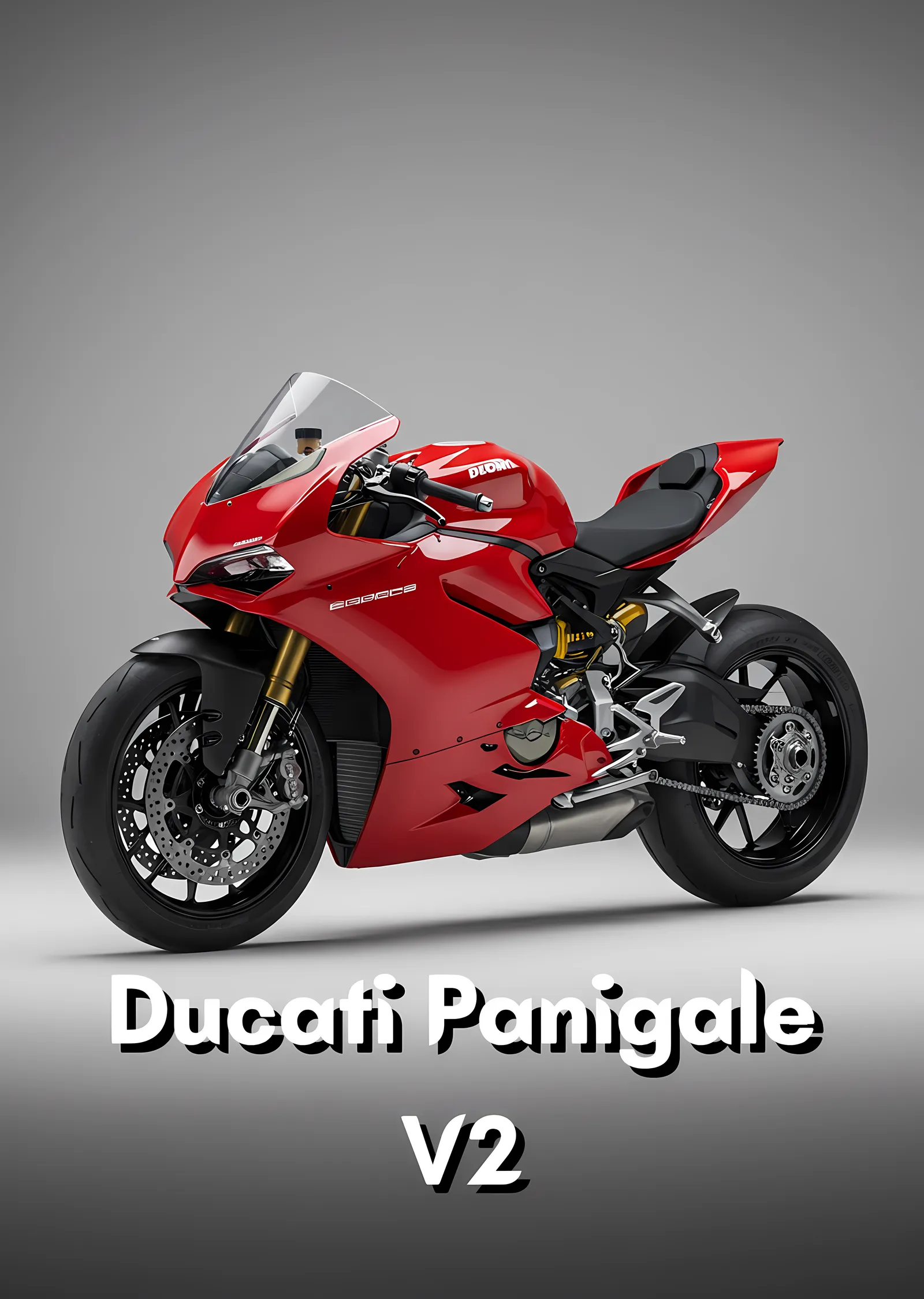 Ducati Panigale V2 - Gri Zemin metal tablo