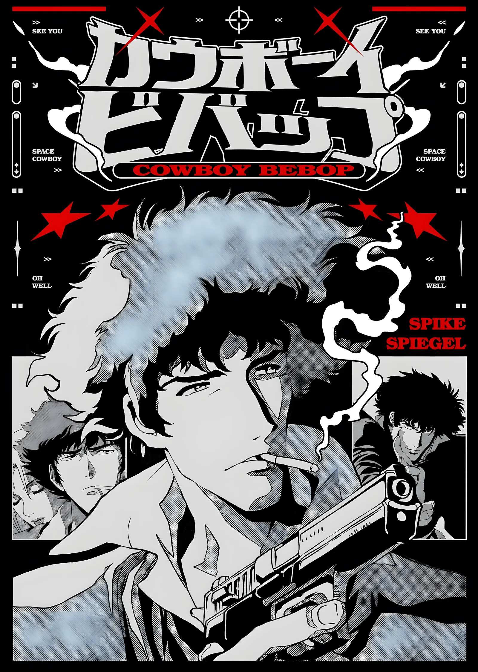 Cowboy Bebop: Spike Spiegel Sigara Dumanı metal tablo