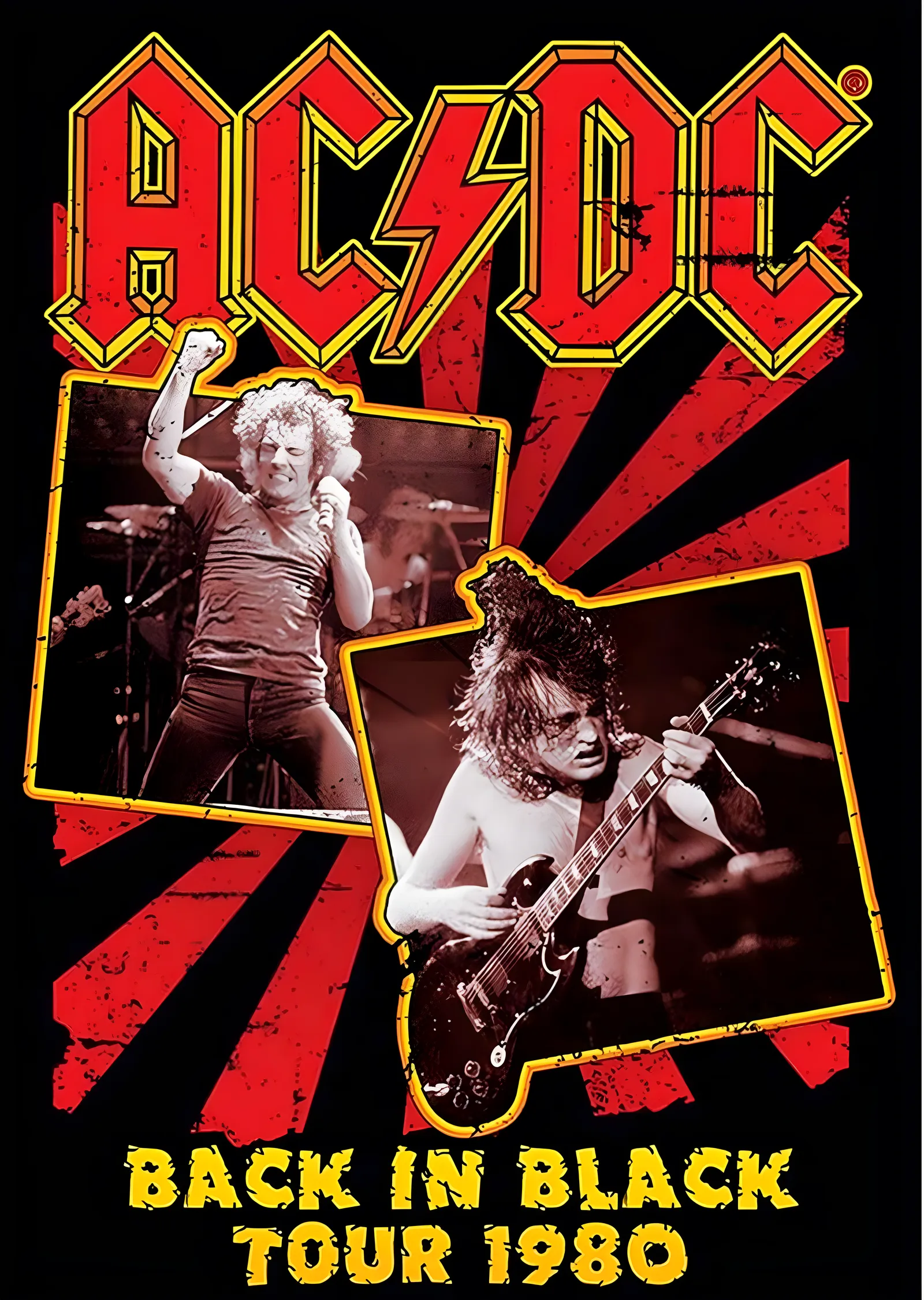 AC/DC: Back in Black Tour 1980 metal tablo