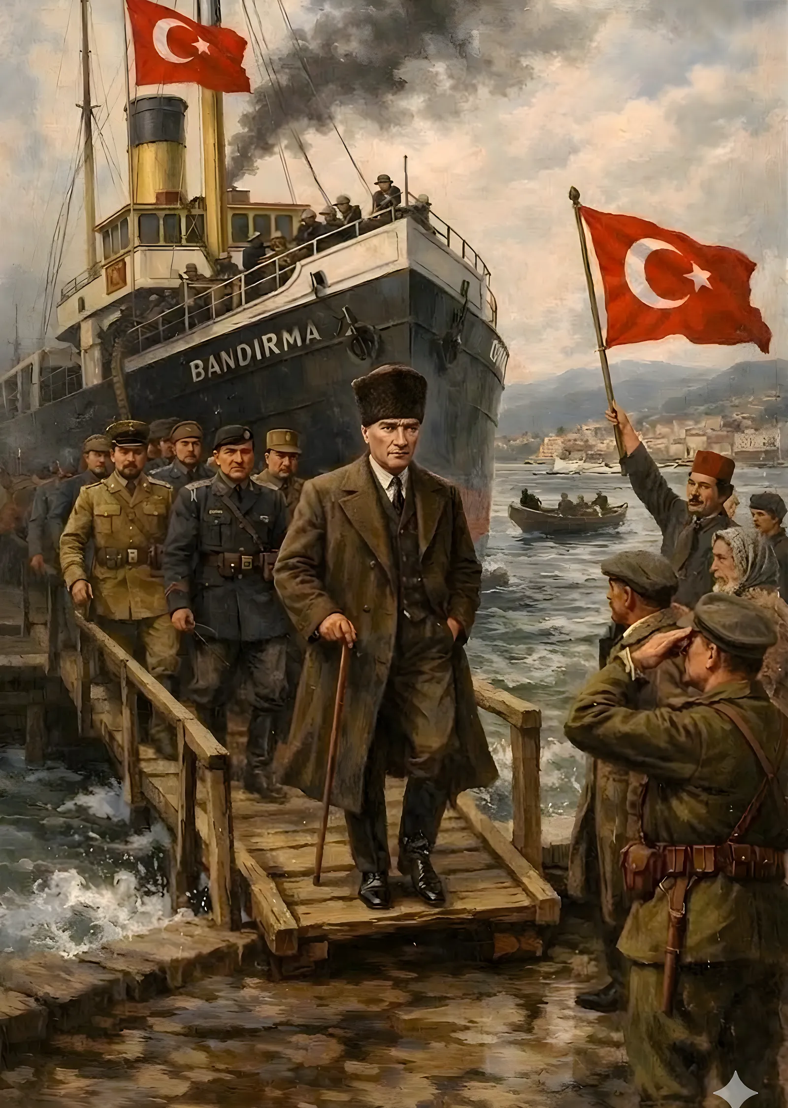 Atatürk: Bandırma Vapuru ile Samsun'a Çıkış metal tablo