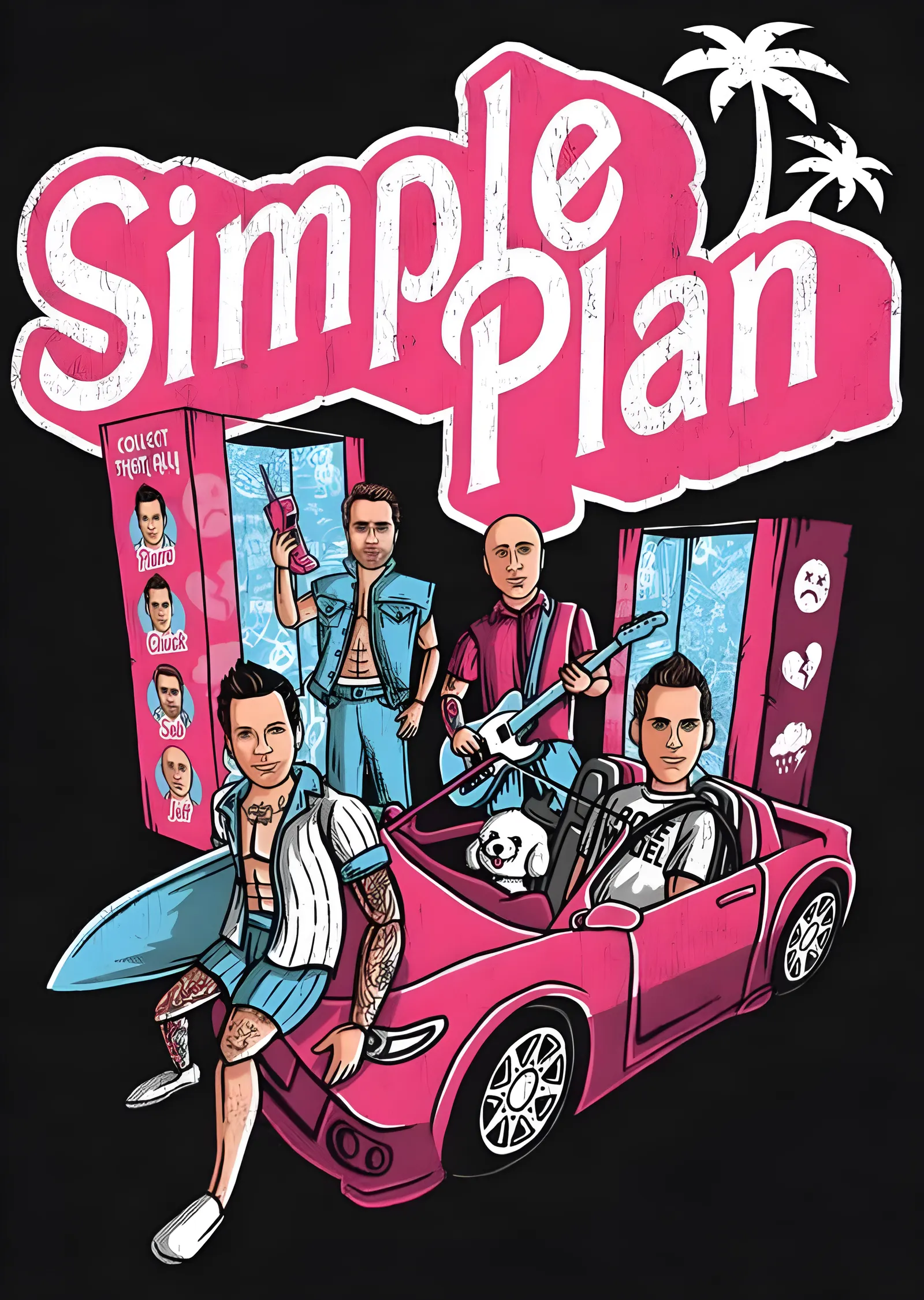 Simple Plan: Pembe Araba metal tablo