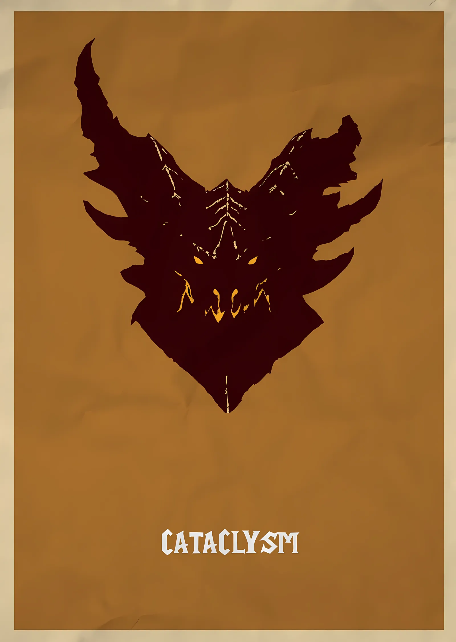 Cataclysm - Ejderha Silueti metal tablo