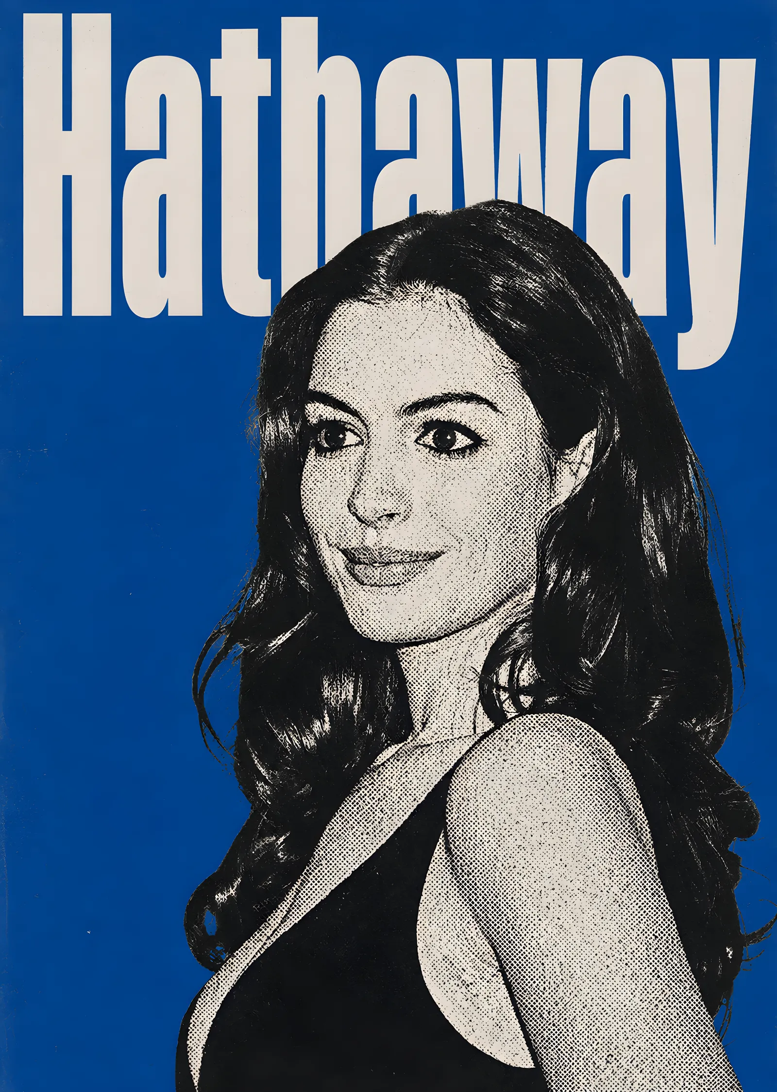 Anne Hathaway - Mavi Zeminde Kapak Karesi metal tablo