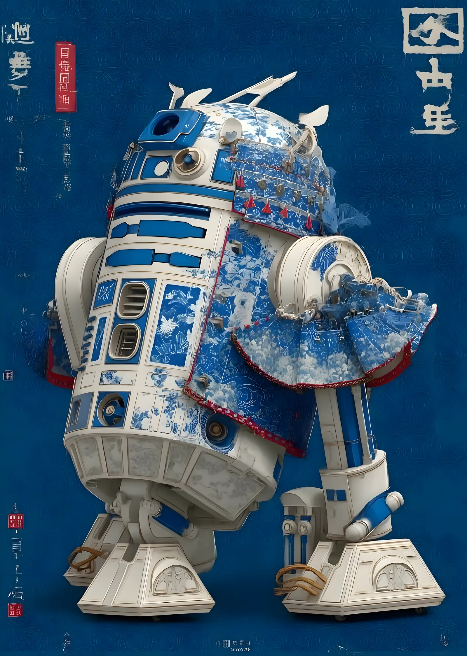 R2-D2: Çin Desenli Robot metal tablo