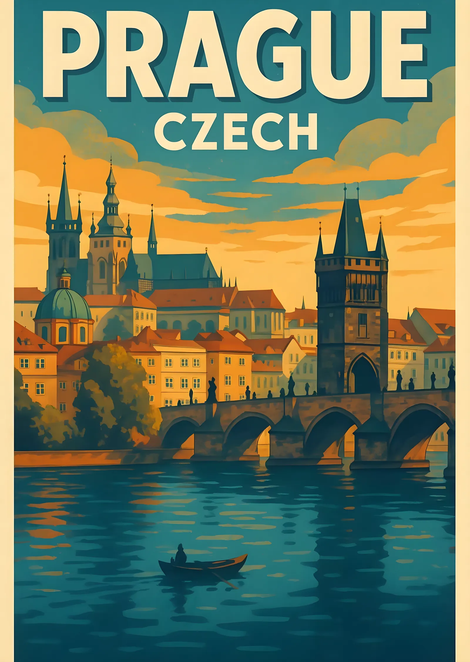 Prague, Czech metal tablo