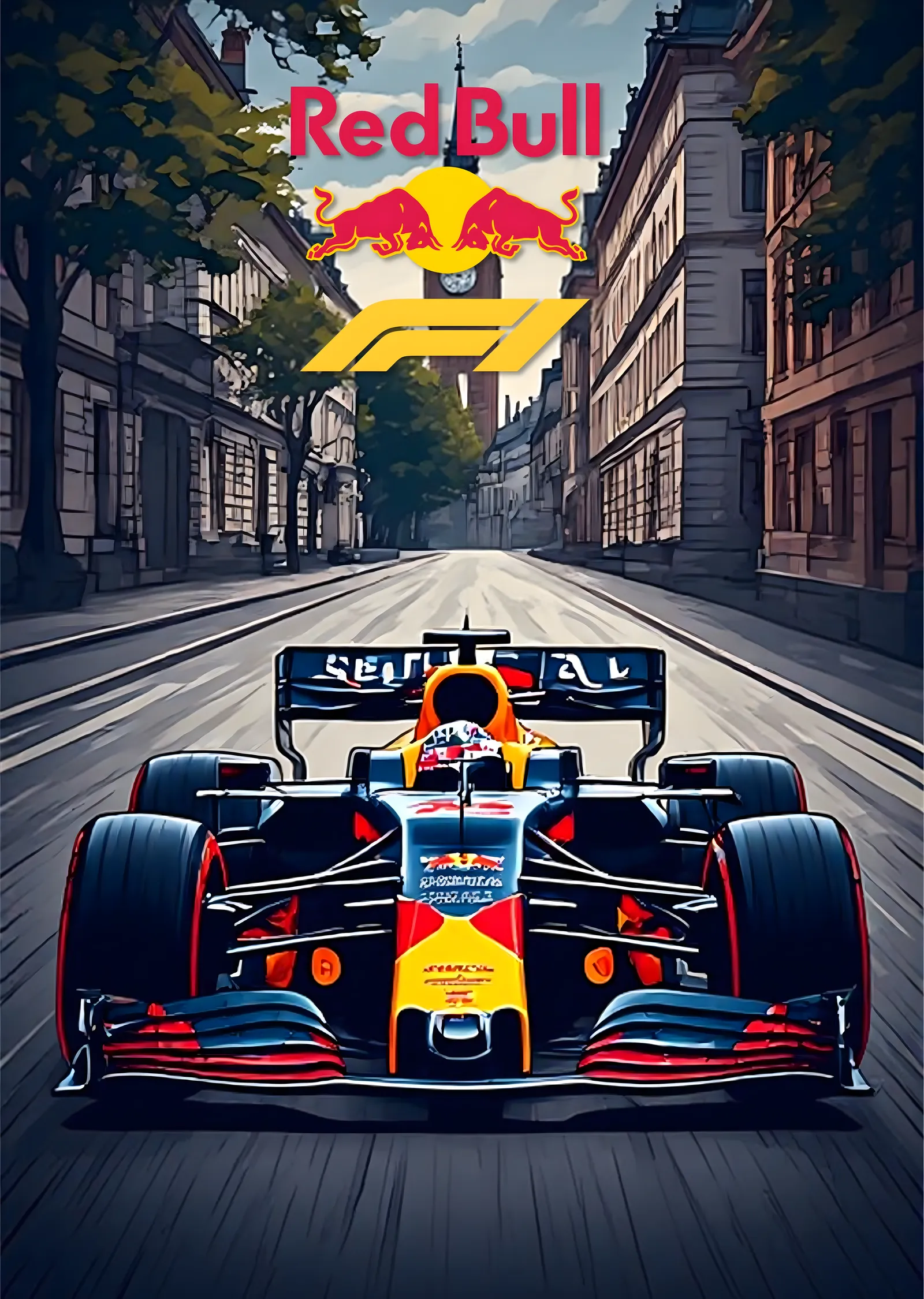 Red Bull F1 Araba metal tablo