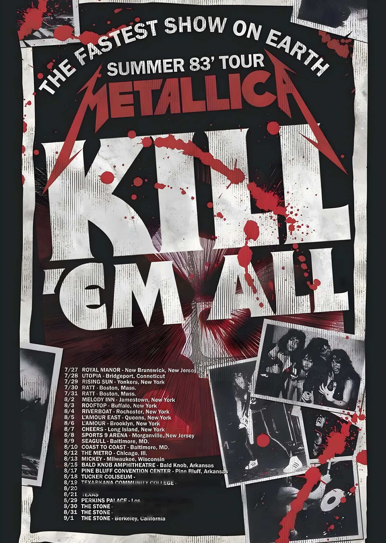 Metallica: Summer 83 Tour metal tablo