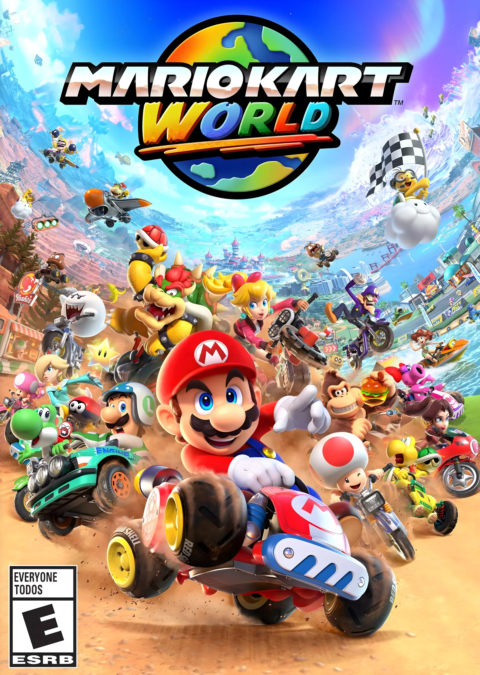 Mario Kart World metal tablo