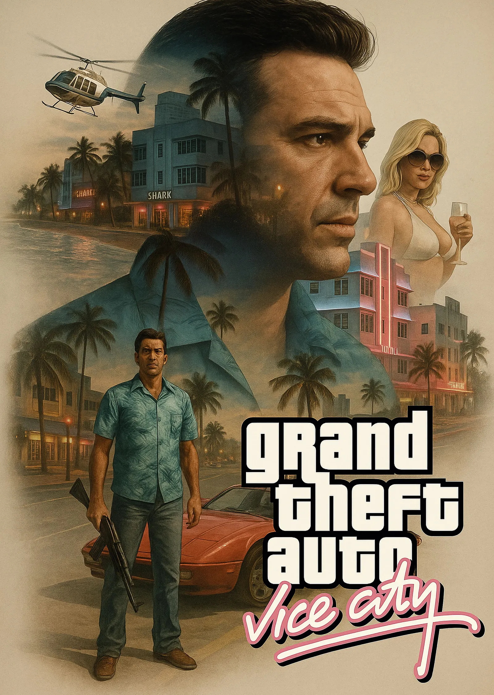 Grand Theft Auto: Vice City - Tommy Vercetti metal tablo
