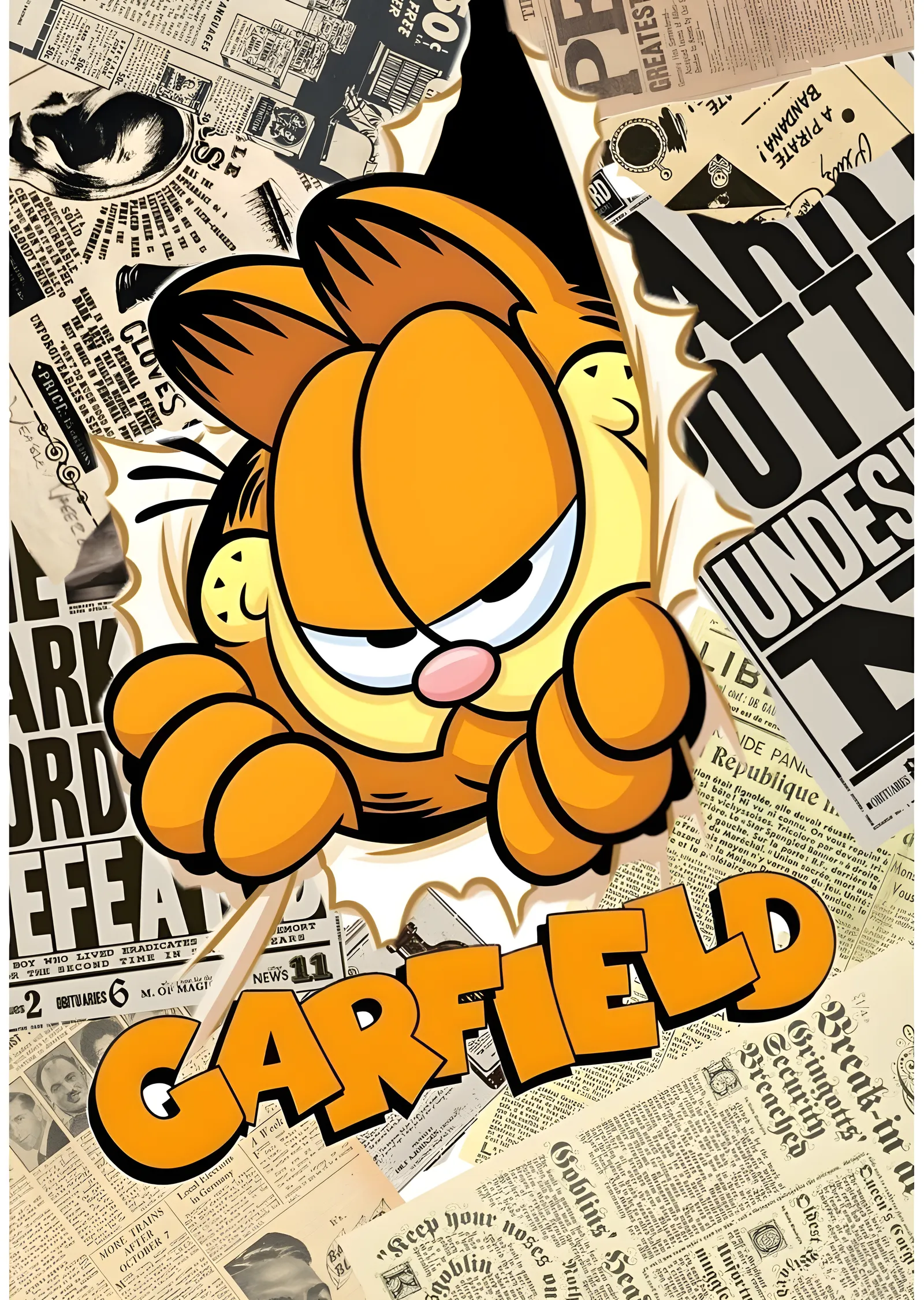 Garfield: Gazete Zemin metal tablo