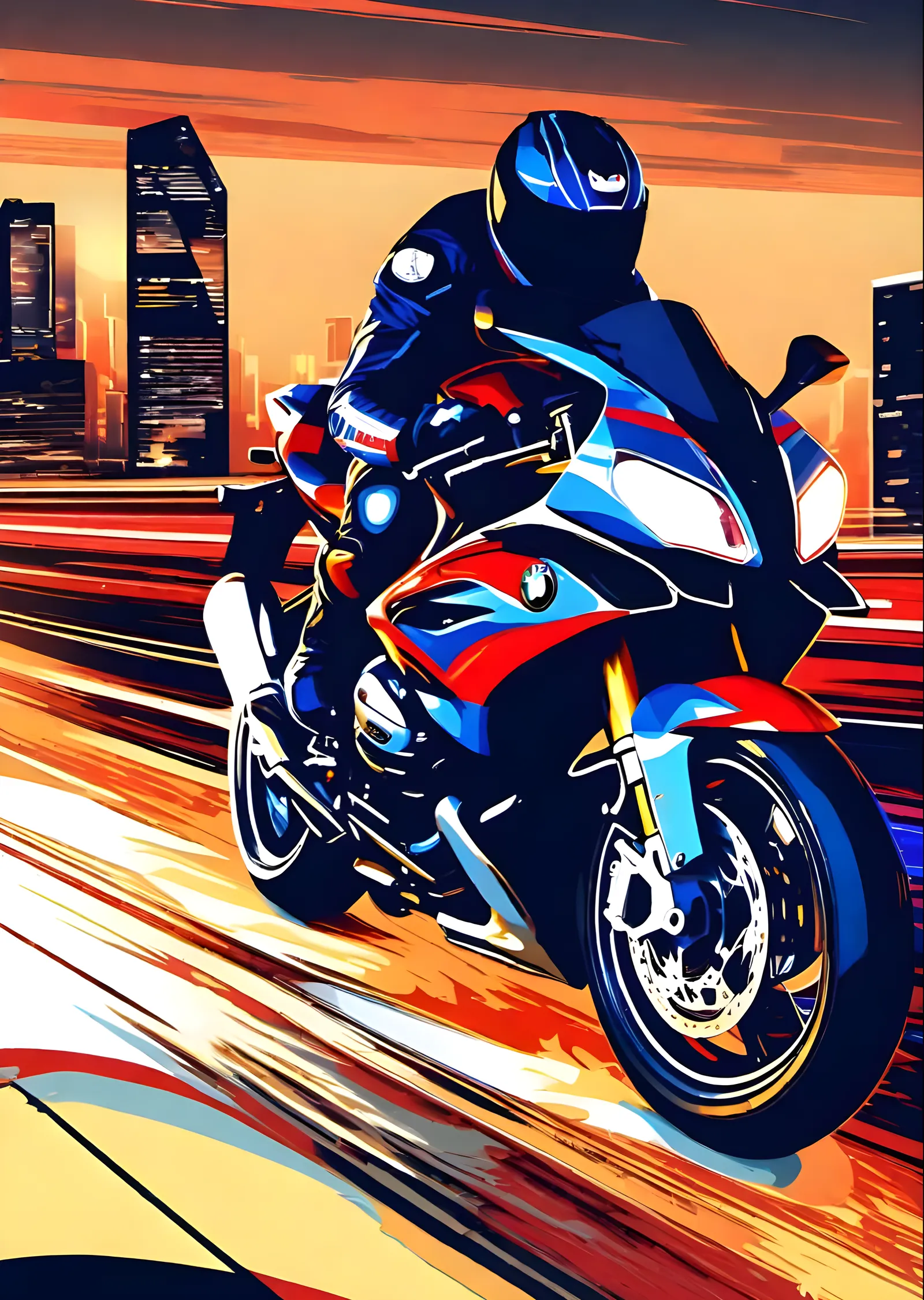 BMW S 1000 RR - Şehir Sürüşü metal tablo