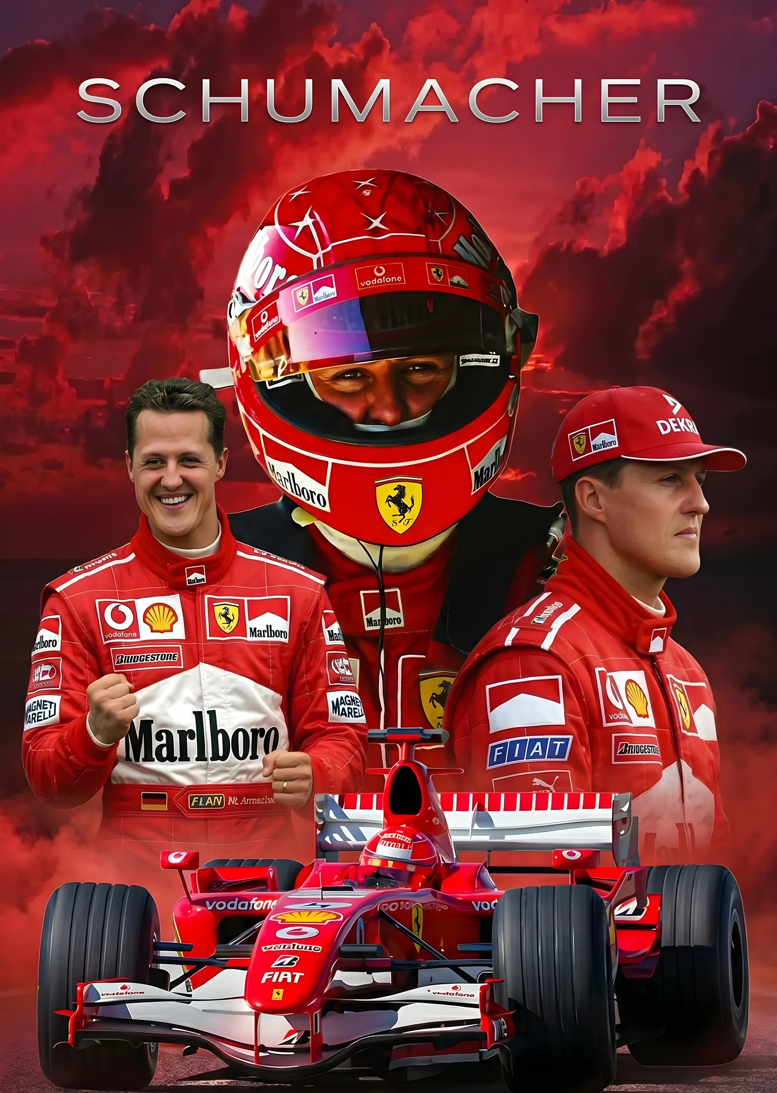 Schumacher: Formula 1 Efsanesi metal tablo