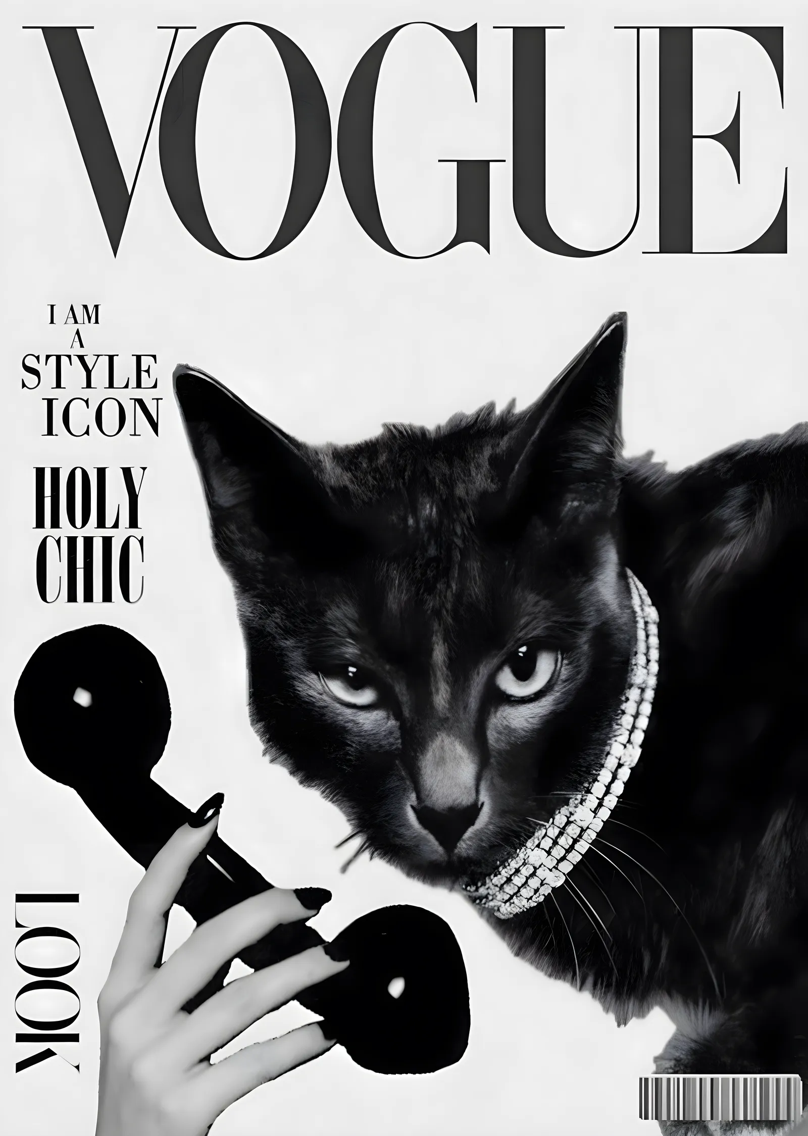 Siyah Kedi Vogue Kapak metal tablo