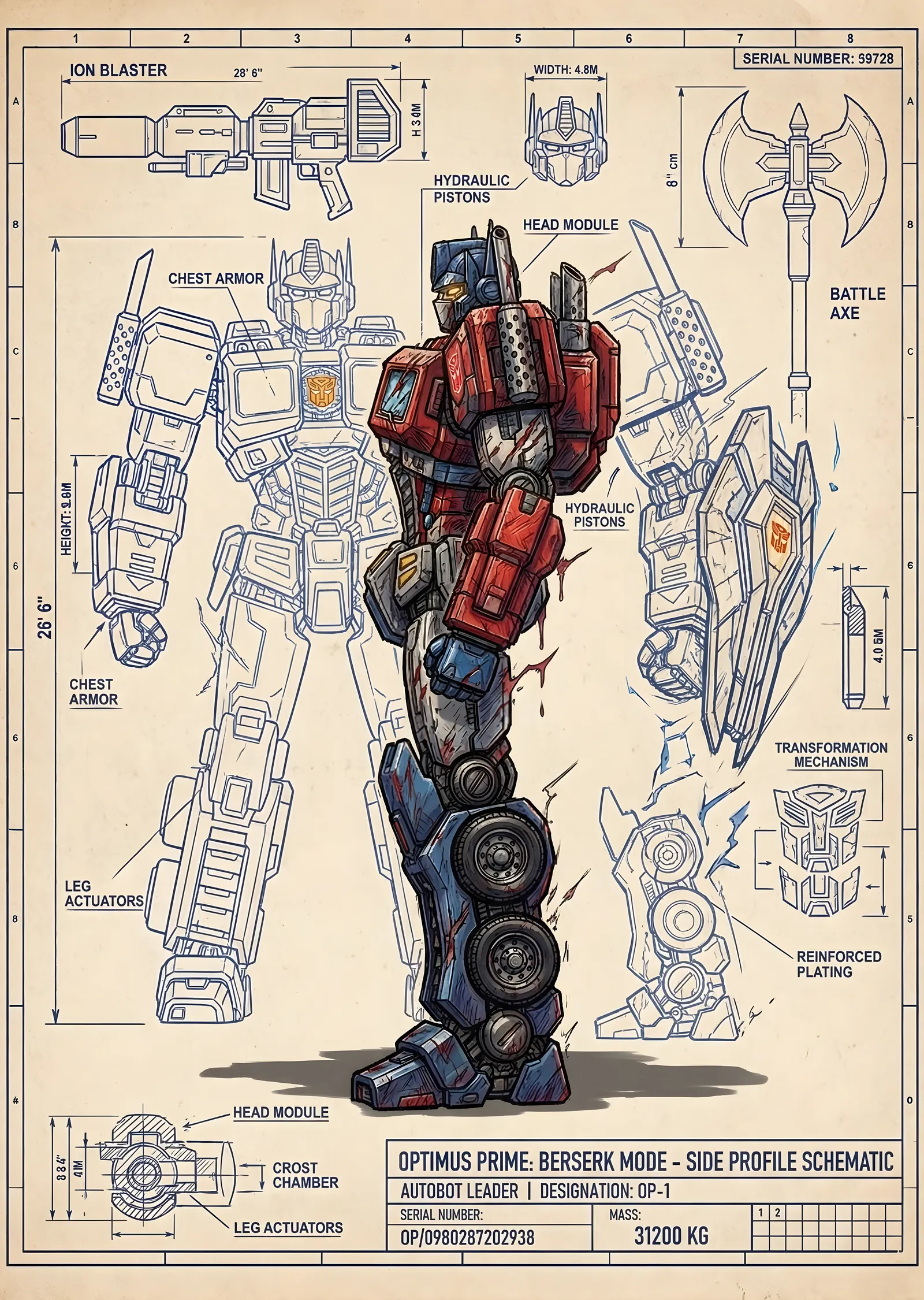 Optimus Prime: Berserk Modu metal tablo