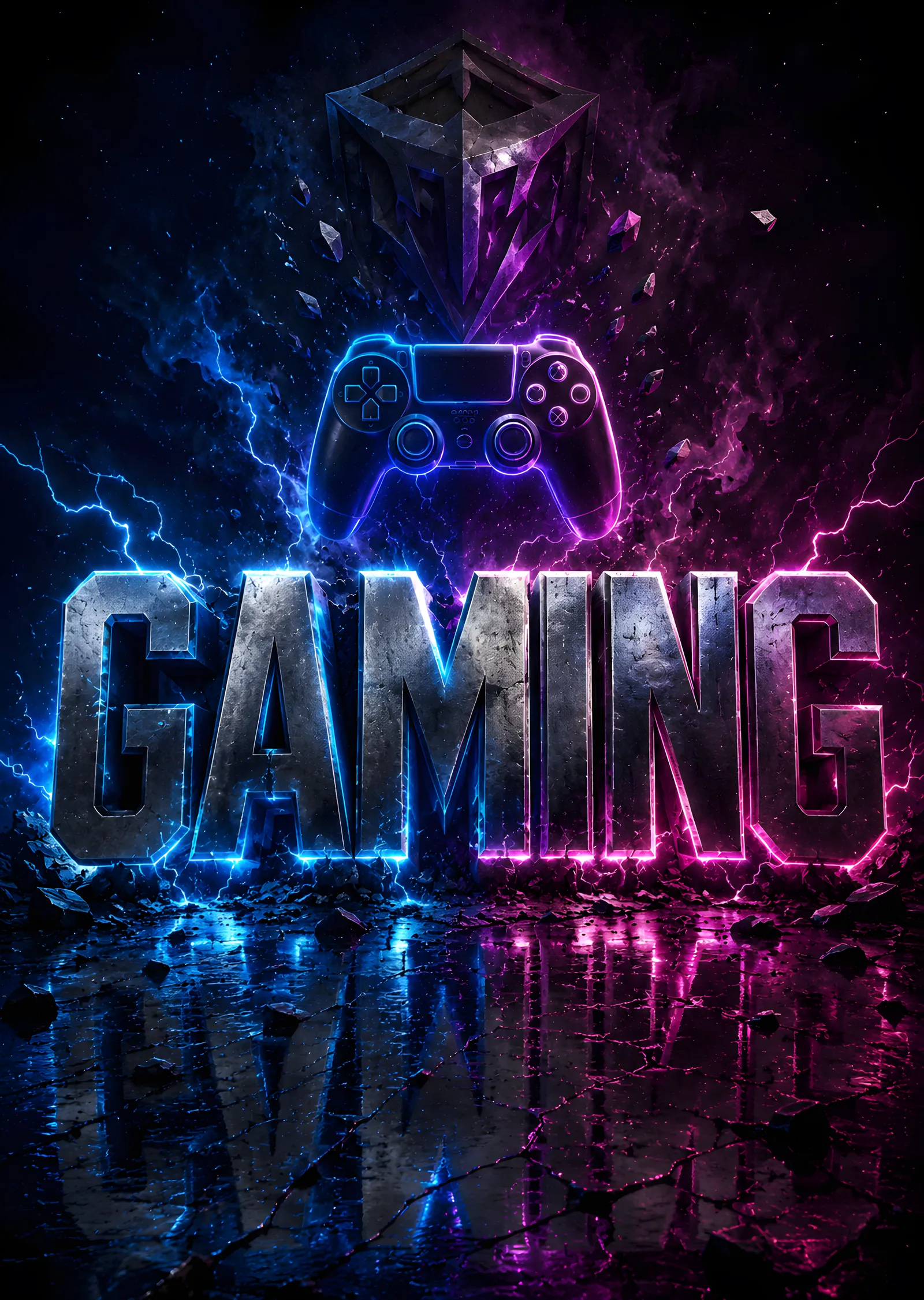 Gaming: Neon Yazı metal tablo