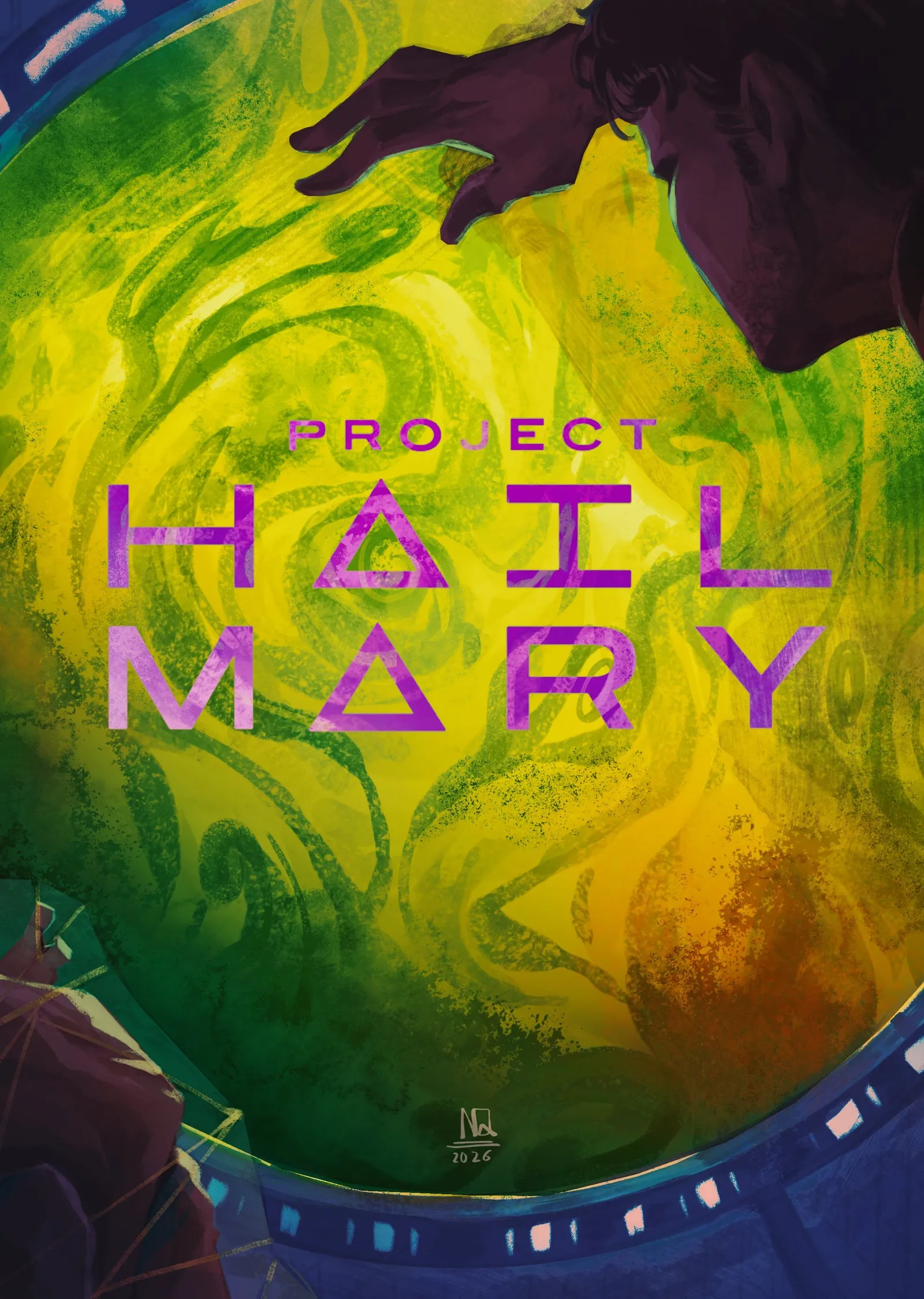 Project Hail Mary - Yeşil Gezegen metal tablo