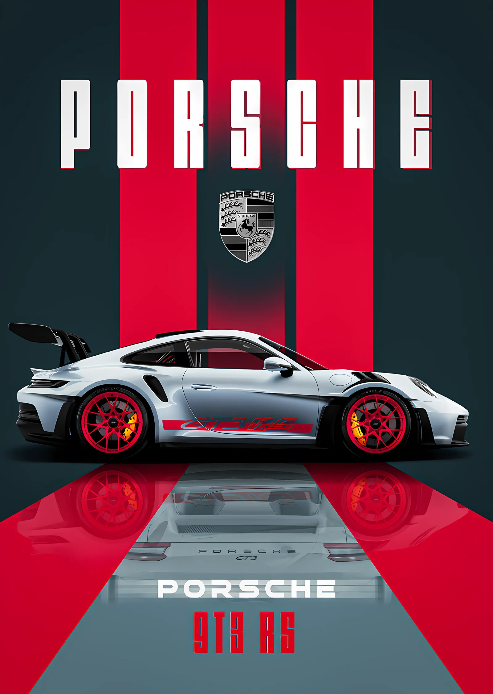 Porsche 911 RS metal tablo