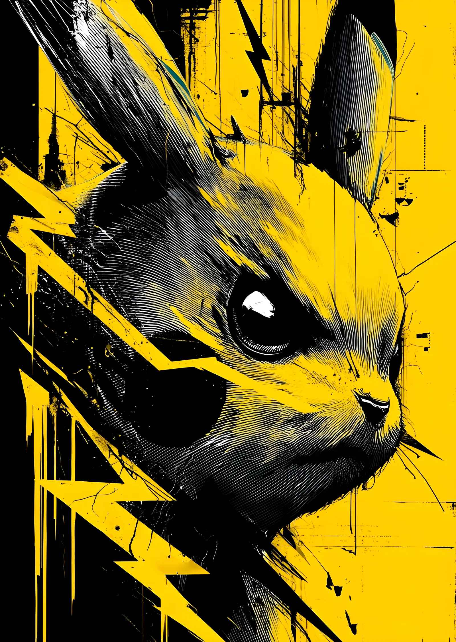 Pikachu: Mürekkep Şimşek metal tablo