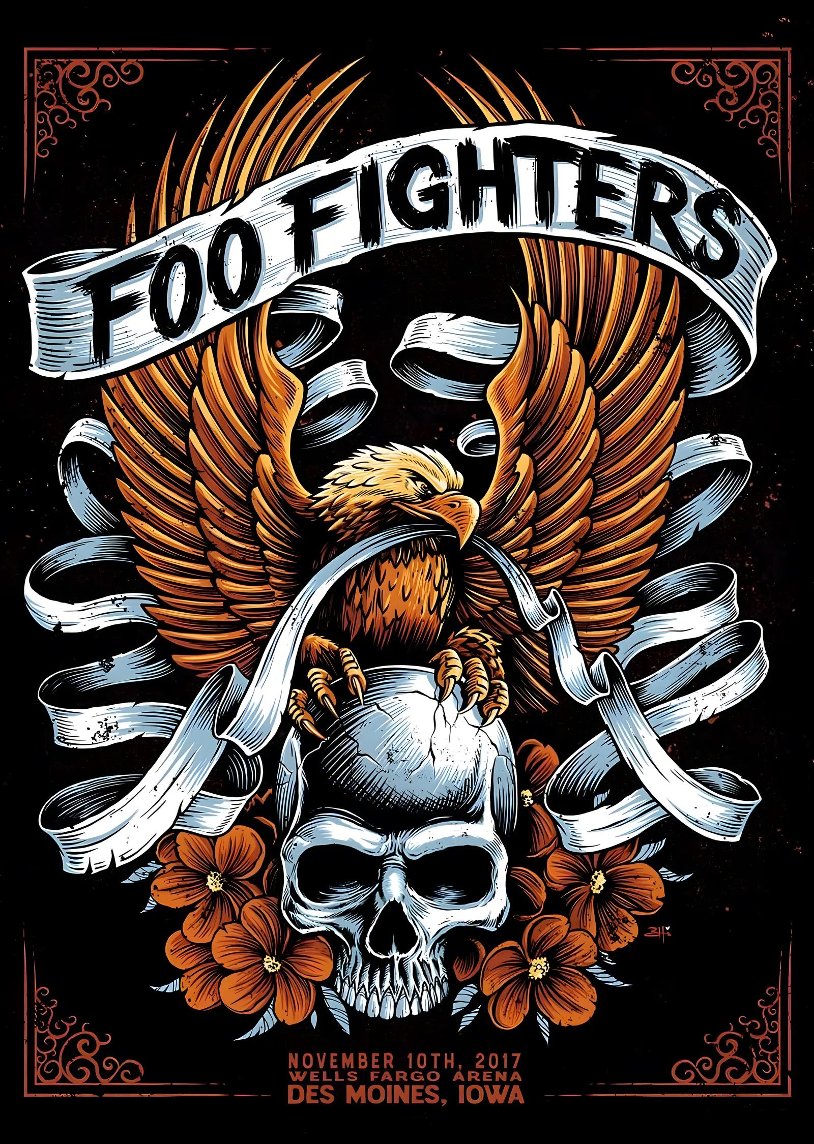 Foo Fighters: Des Moines Konser İllüstrasyonu metal tablo