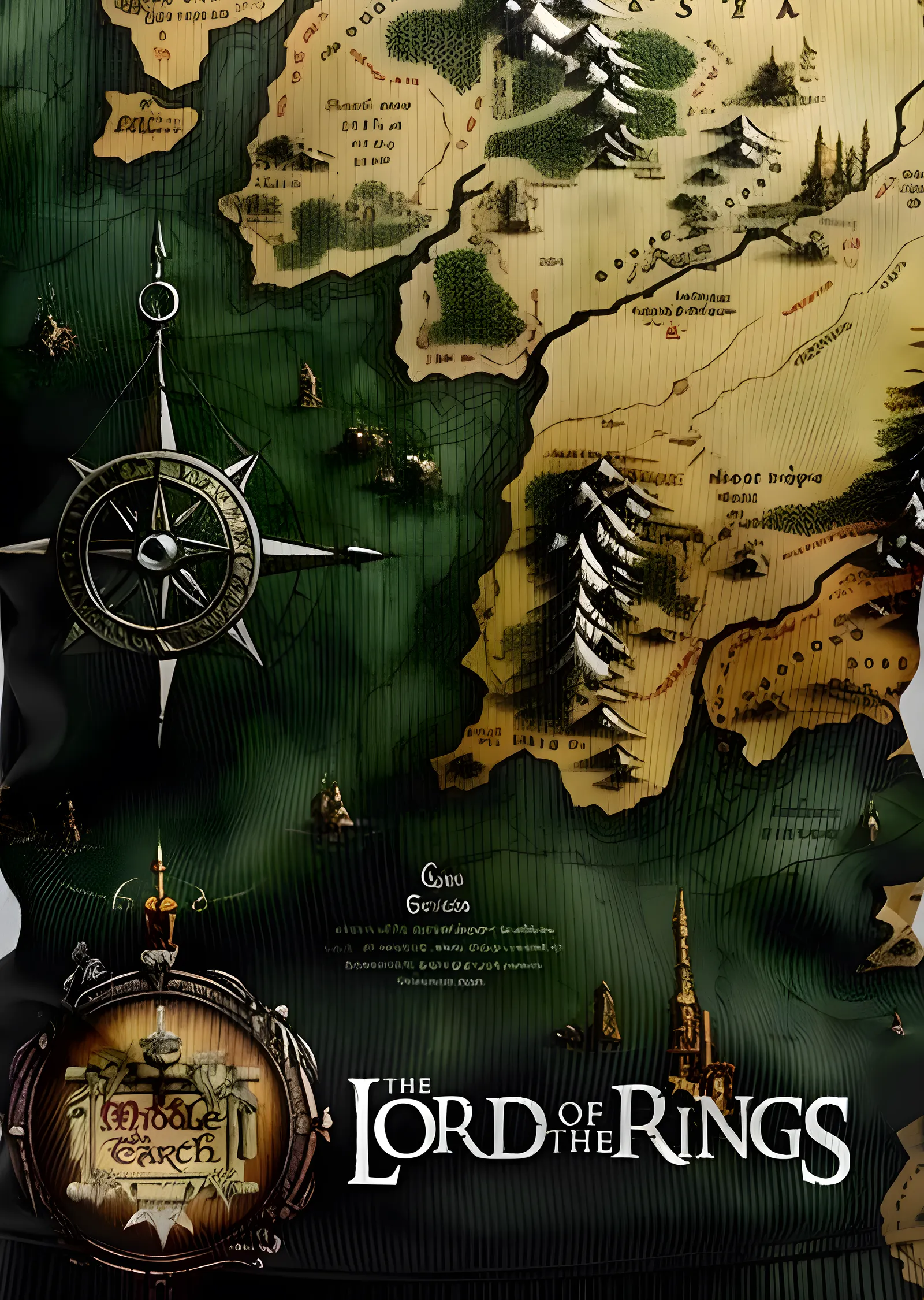 The Lord of the Rings Haritası metal tablo