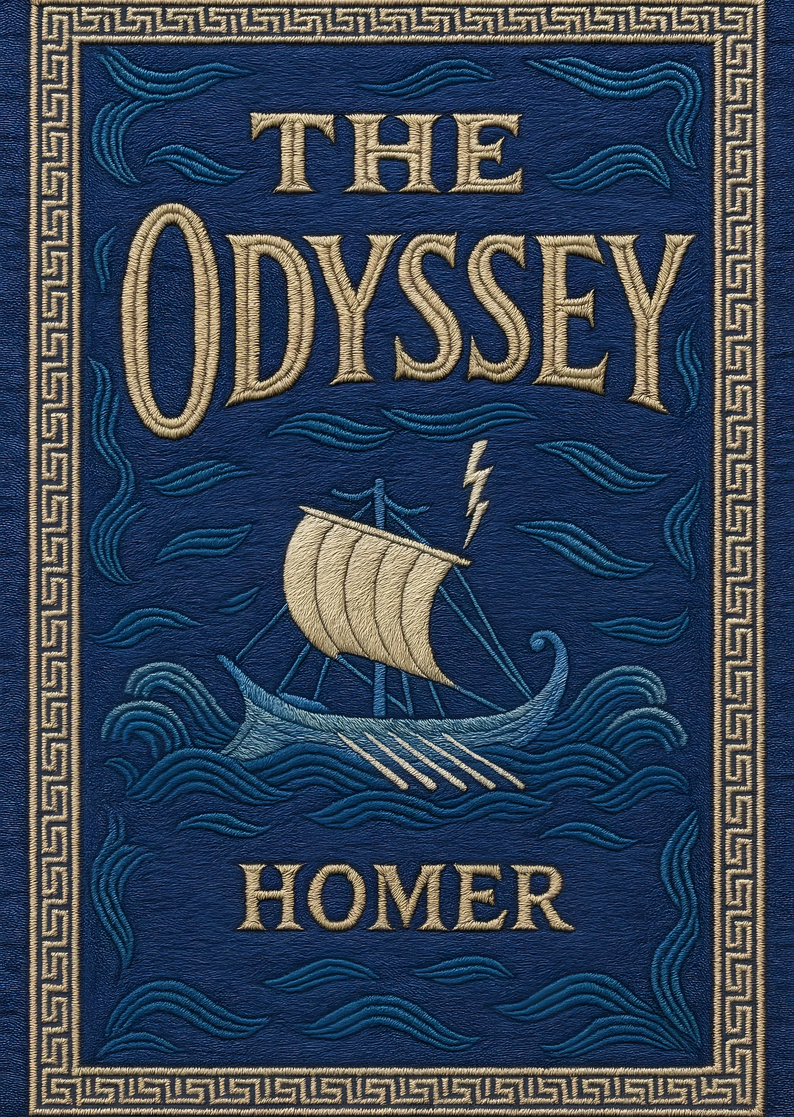 Mavi Dalgalı Sınır Çizgili The Odyssey metal tablo